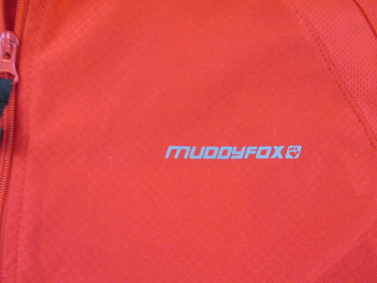 Muddy Fox Cycle Top Jersey Medium Short Sleeve Collared Quarter Zip Red Bike