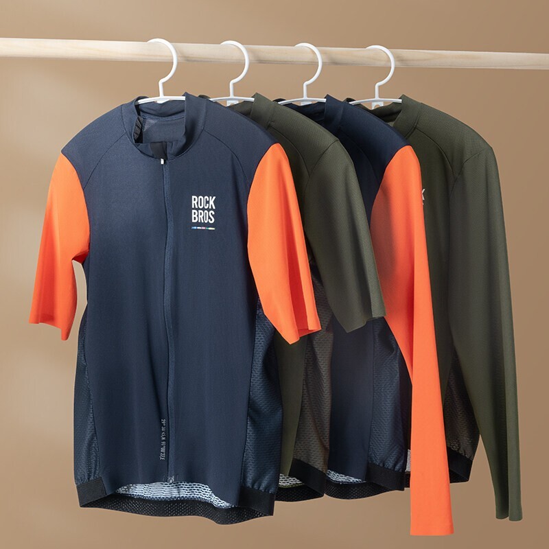 【ROAD TO SKY】ROCKBROS Men’s Full Zipper Long Sleeves Cycling Jersey Biking Shirt