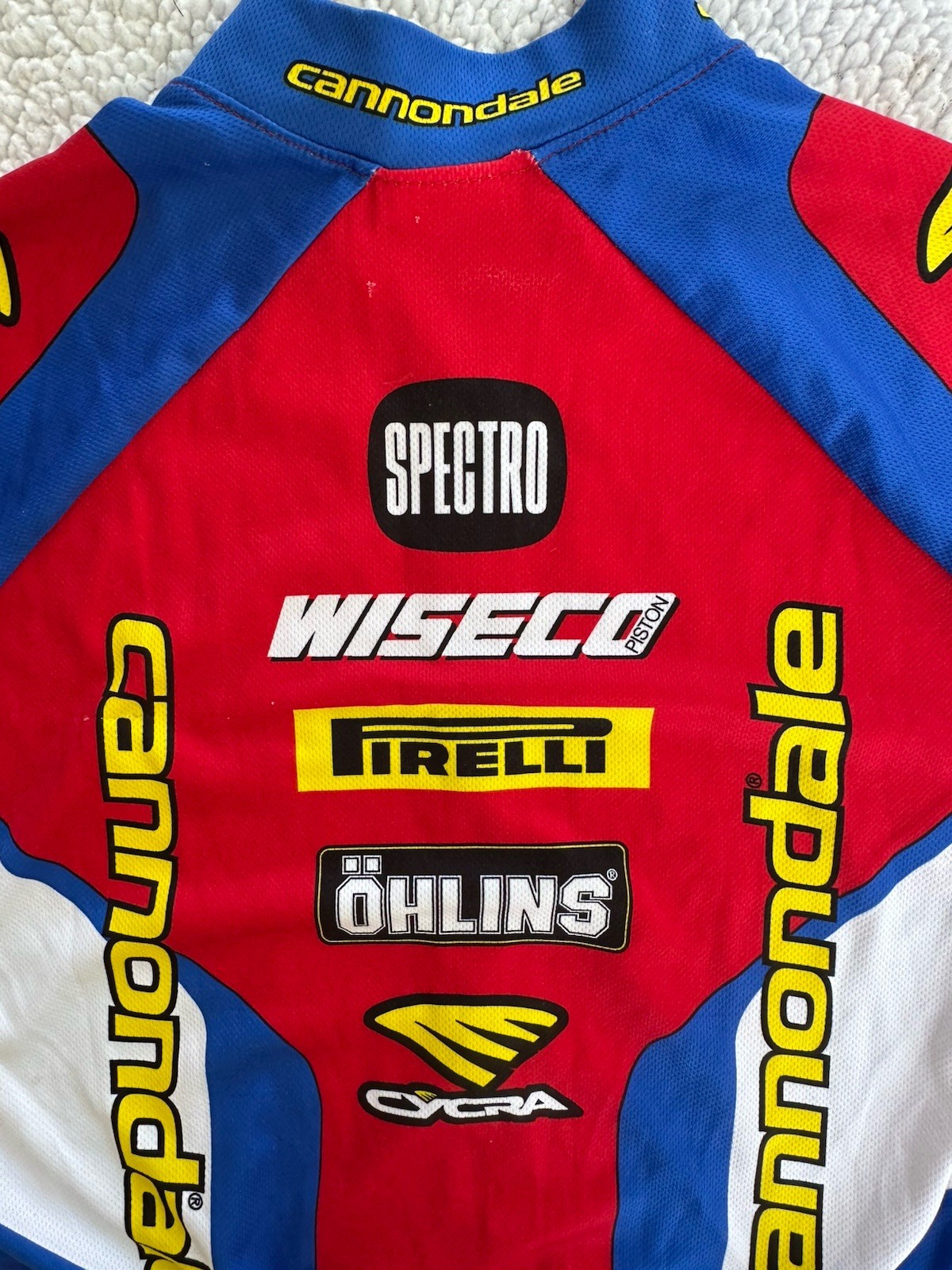 Vintage Cannondale Cycling Team Pirelli Ohlins Wiseco Short Sleeve Jersey Medium