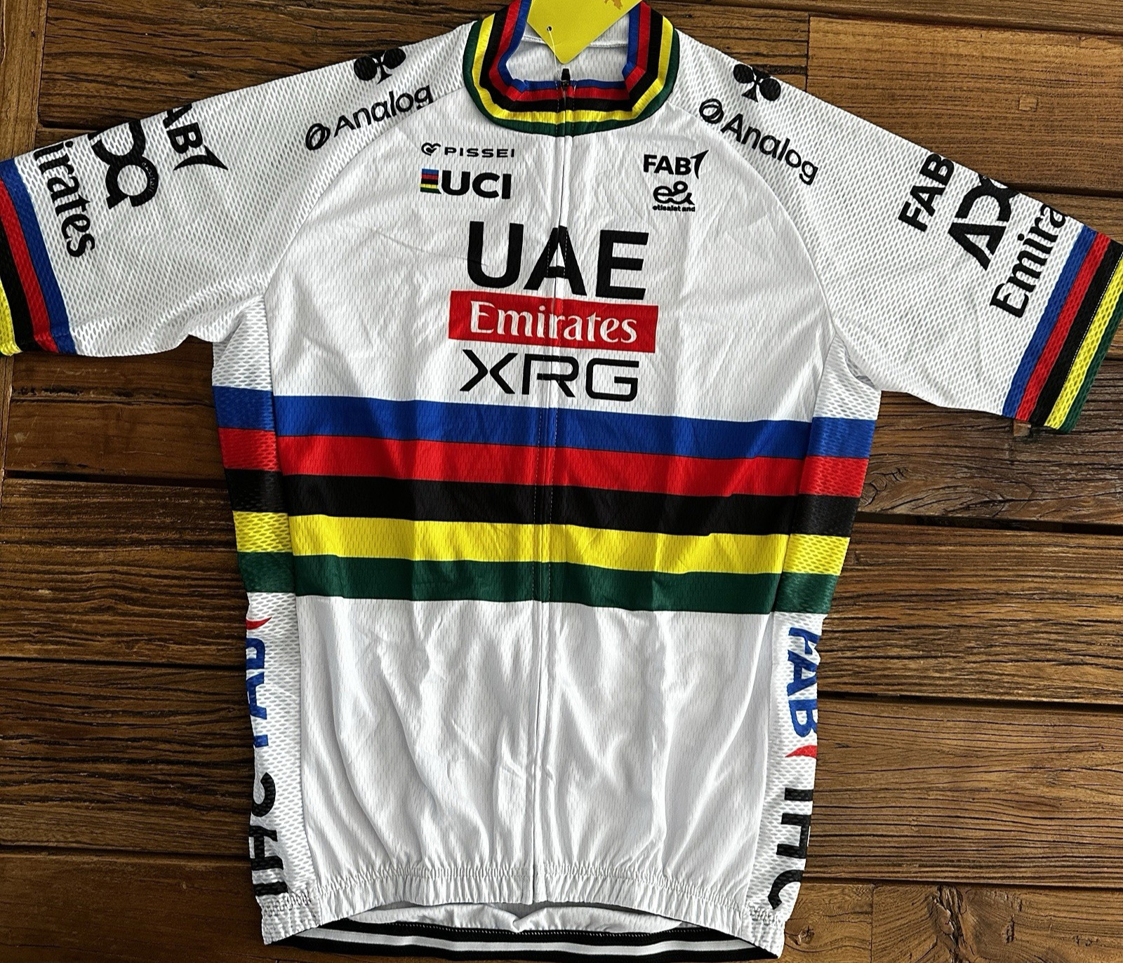 UAE WCS WORLD CHAMPION TEAM PRO CYCLING JERSEY NEW LARGE 38″ FREE SHIPPING !!