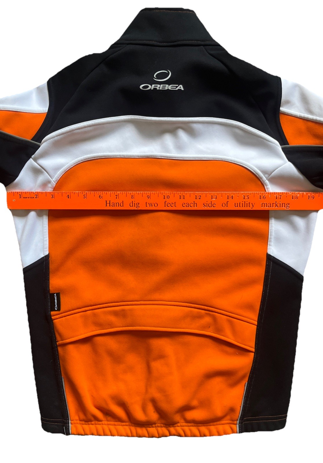 Cycling Jacket Small Orbea Fleece Lined Colorblock Orange Black White Retro Y2K