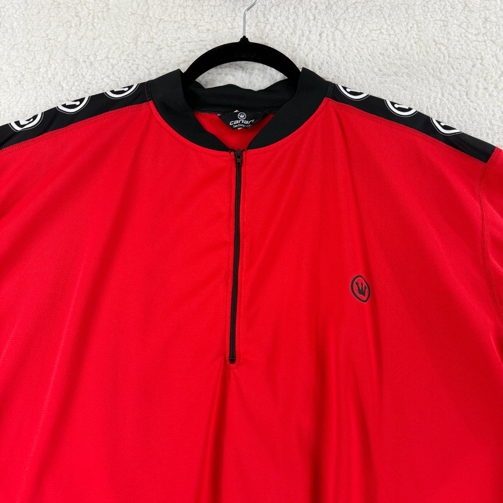 Canari Cycling Jersey Mens 2X Red Short Sleeve Stretch Pullover Vintage Outdoor