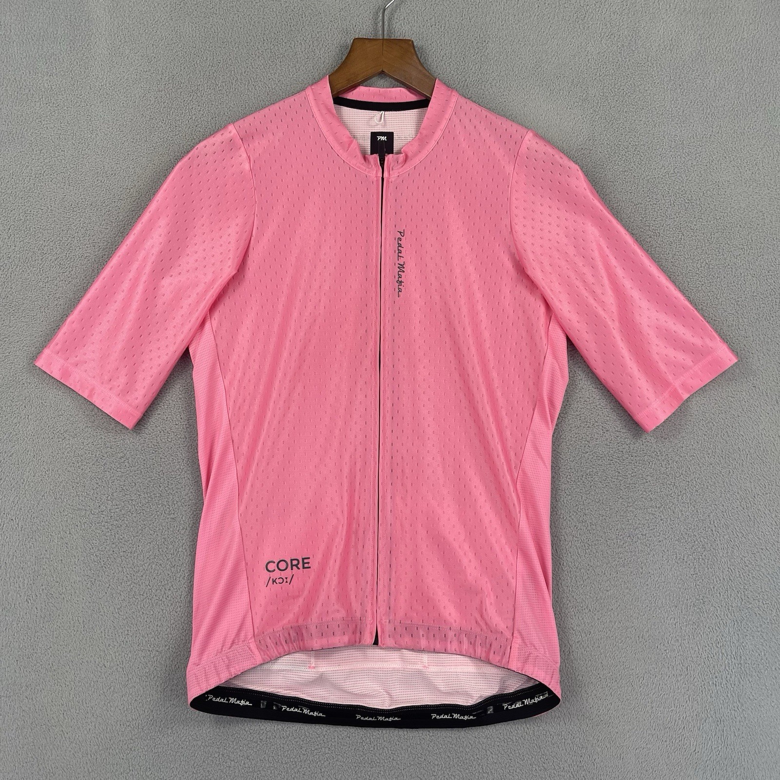 Pedal Mafia Cycling Jersey Mens Small Pink Short Sleeve Full Zip Pockets Core