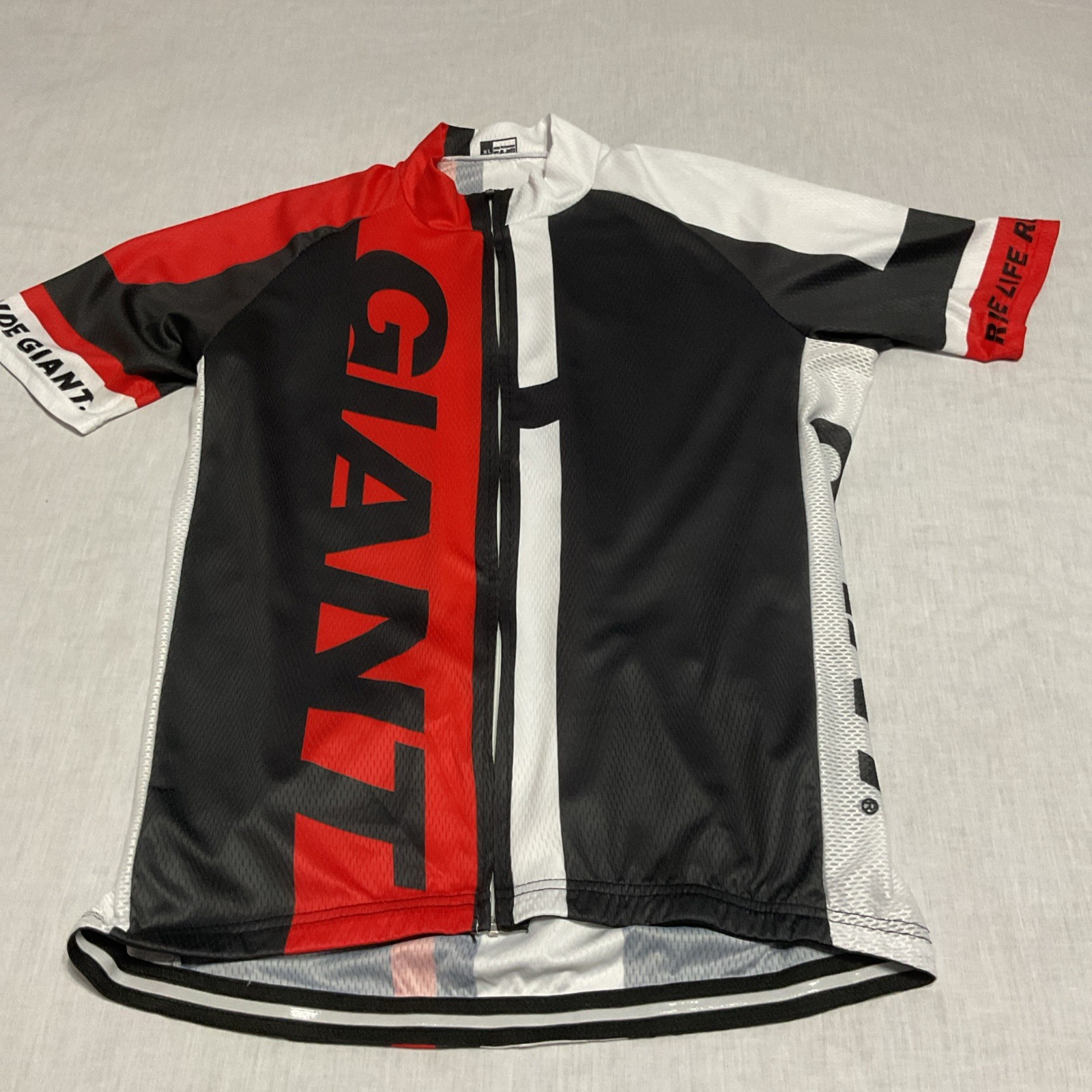Giant Cycling Jersey Bicycle Cycling Apparel Sz XL Full Zip Red Blk White