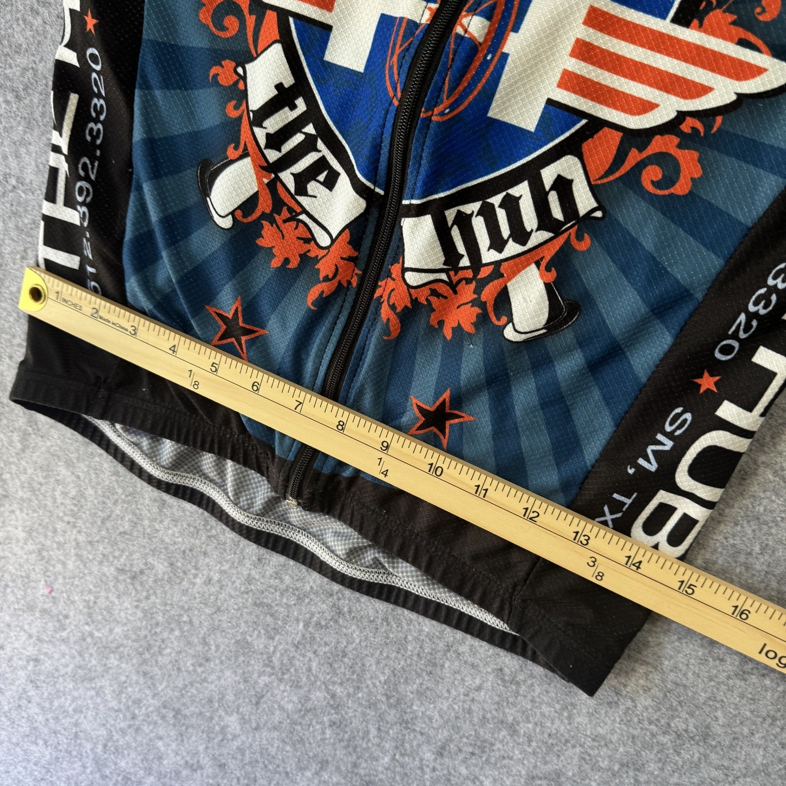 Louis Garneau Classic Tattoo Cycling Jersey Large Blue The Hub Graphic Zip Up