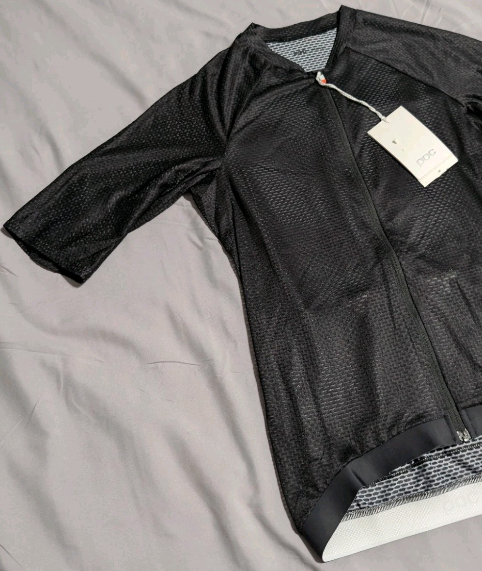 NWT POC Air Jersey Mens Small Uranium Black Cycling Bike Full Zip Short Sleeve