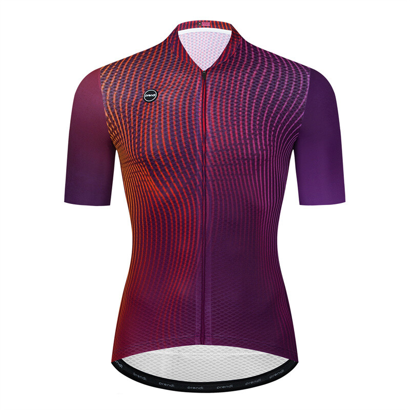 PRENDI Men Cycling Jersey Short Sleeve Laser Cut Pro Bicycle Clothing Breathable