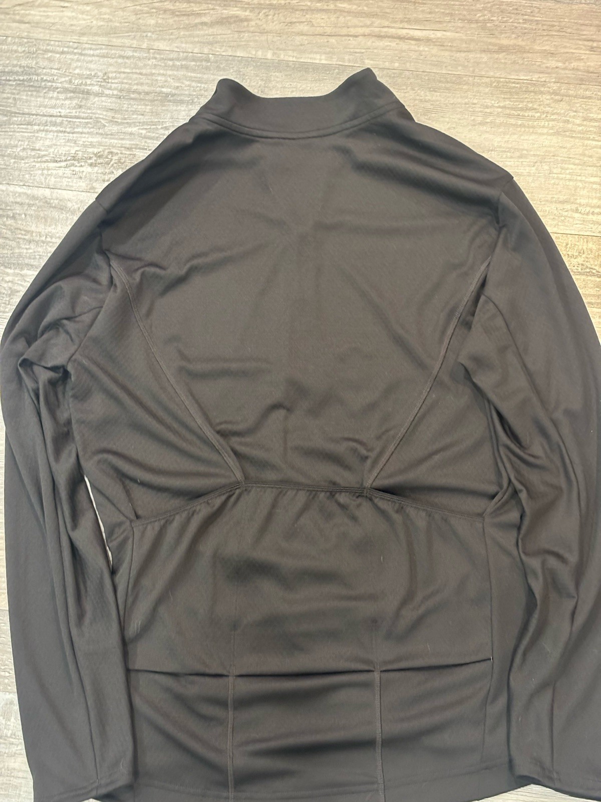 Patagonia Capilene Midweight Cycling Jersey Womens Large Black 1/2 Zip Pockets