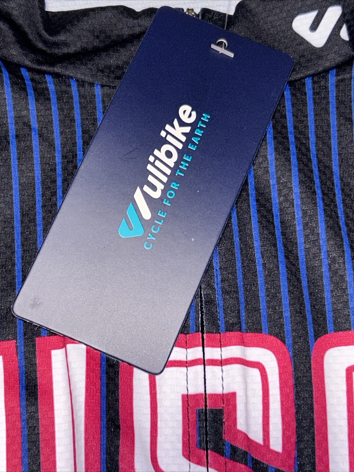 Wulibike Cycling Shirt NWT Striped Back Pockets Sz 2XL Unisex Stay Put Waist