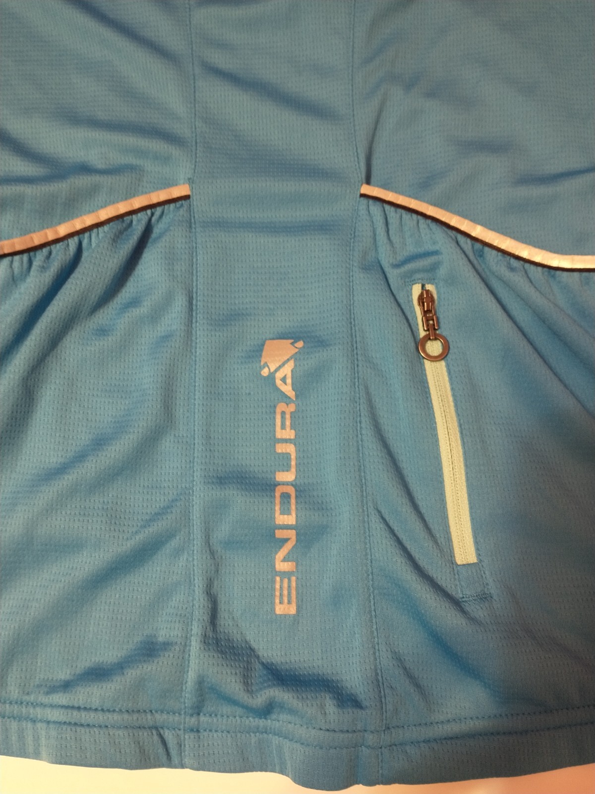 Endura Cycling Jersey Men’s Large Blue Quarter Zip Reflective Stretch