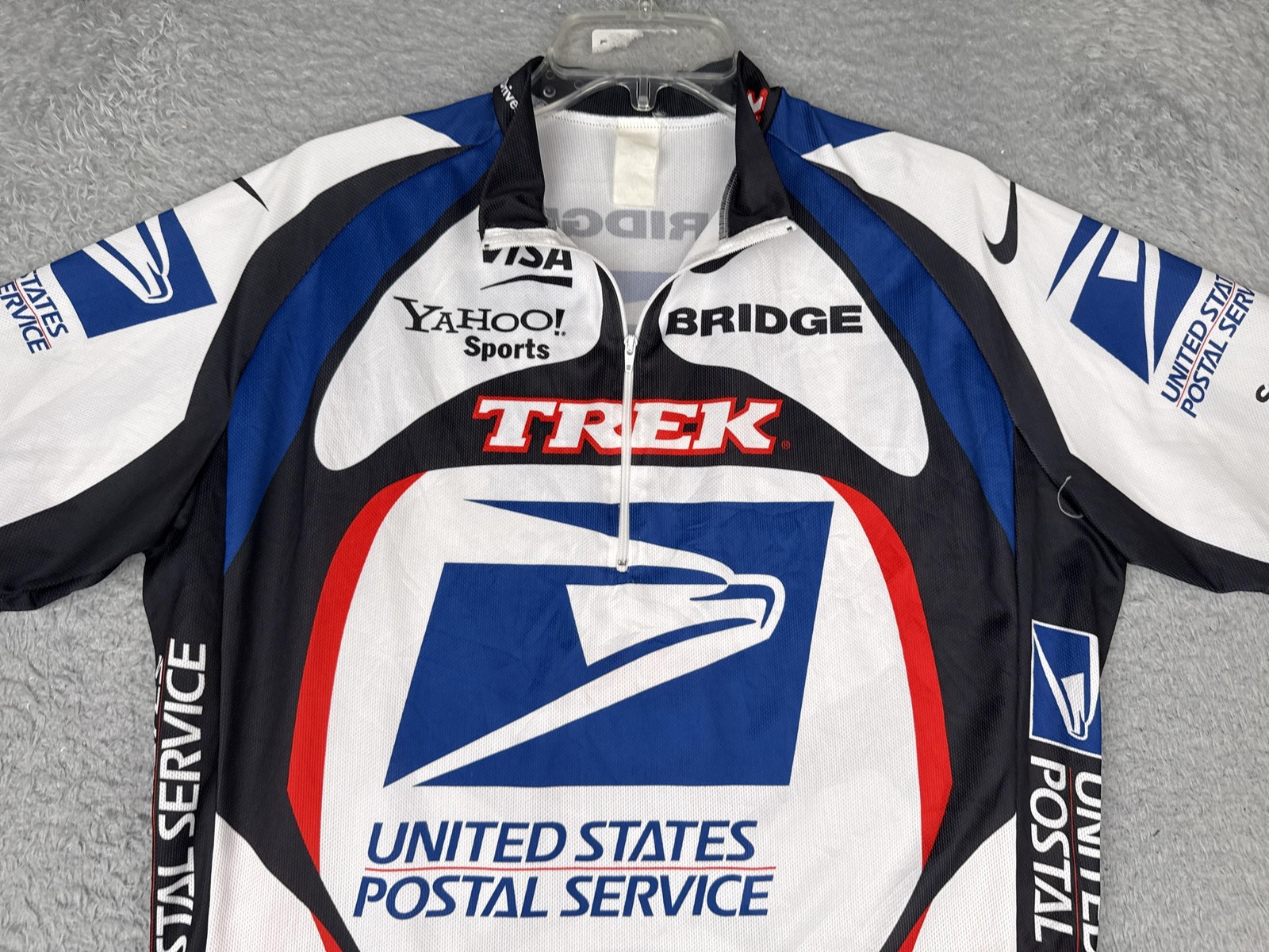 Nike Cycling Jersey Mens Extra Large USPS Trek Team 1/4 Zip Pockets Road Bike