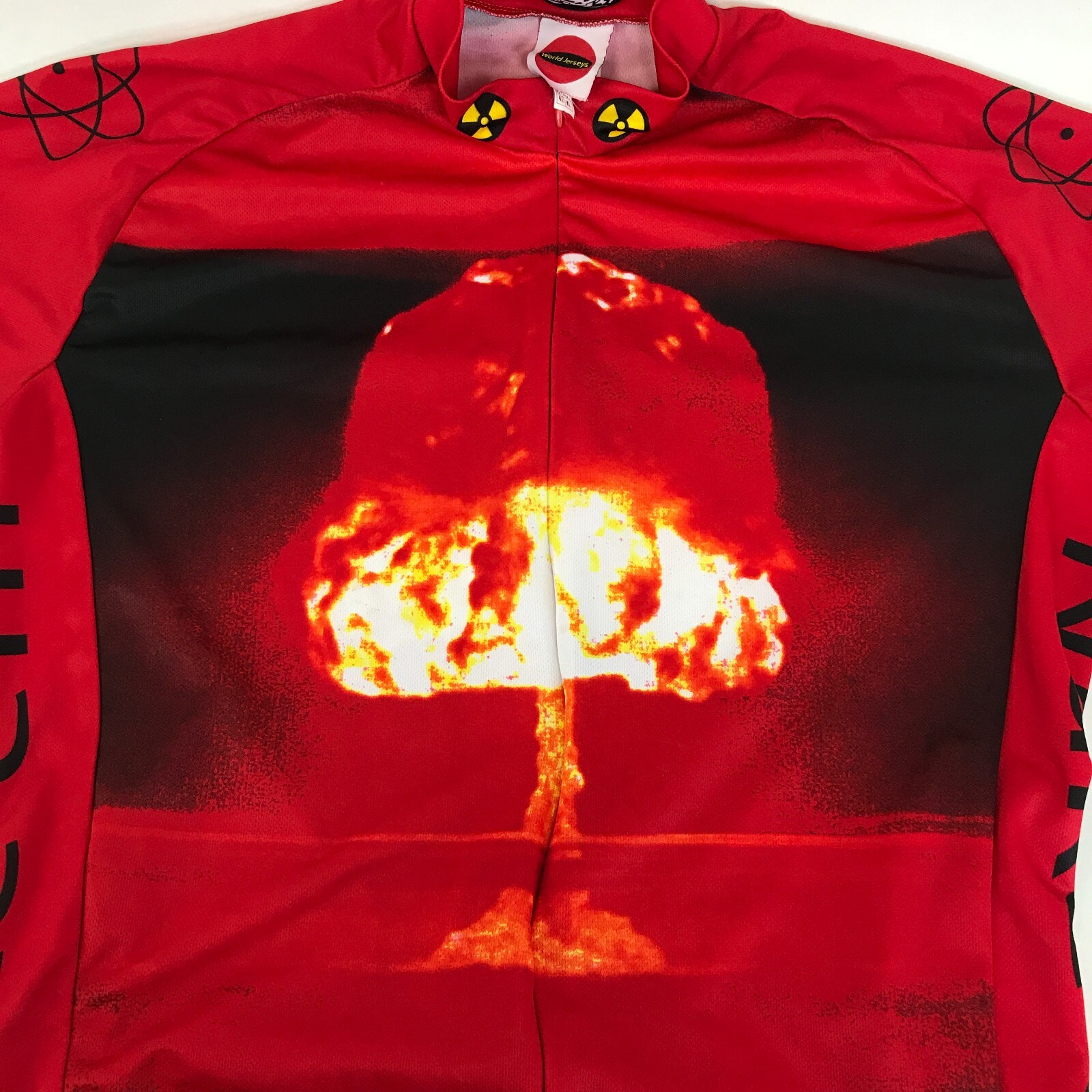 World Jerseys Nuke’em Size XL Short Sleeve Cycling 3/4 Zip Pockets Polyester