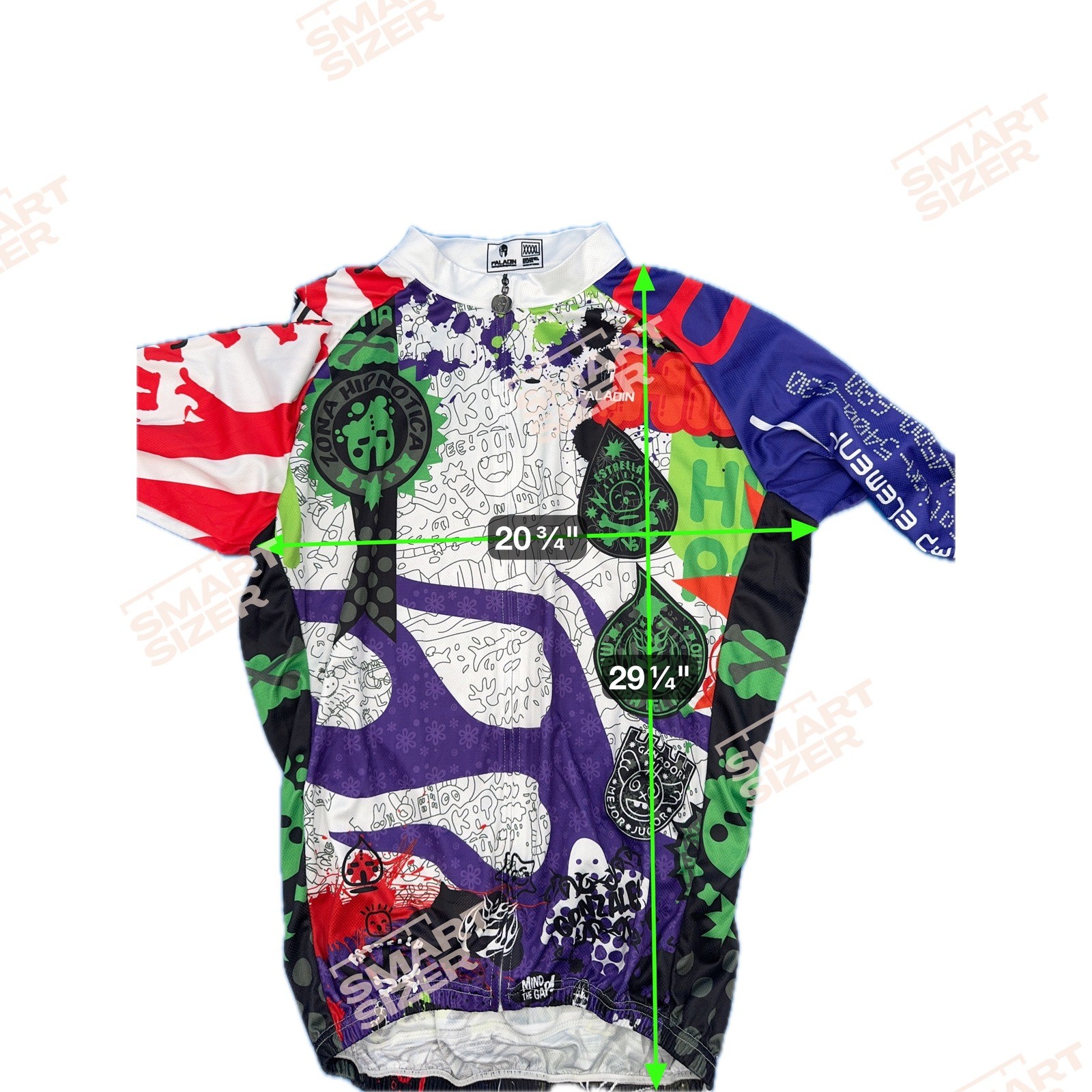 Paladin XXXL Long Sleeve Cycling Jersey Graphic Print Full Zip Mens