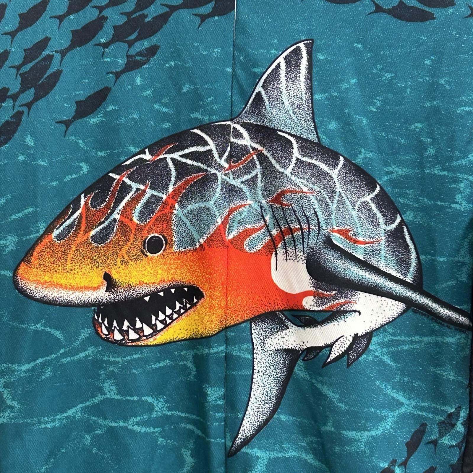 Primal Wear Mens 3/4 Zip Cycling Jersey Shark Graphic Rear Pockets Shirt MTB