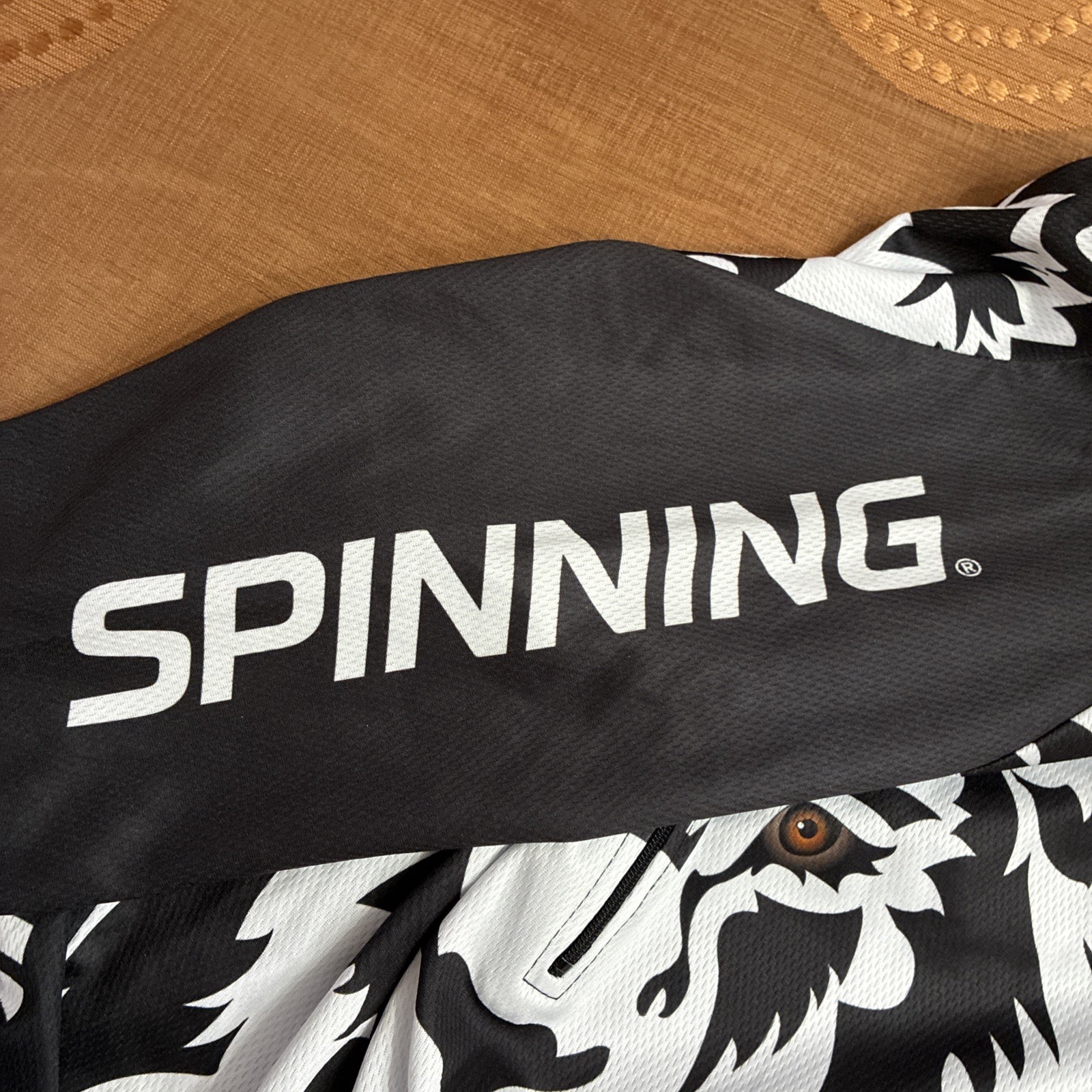 MADD Dogg Athletics Spinning Cycling Jersey Sz Small Black White Lion Graphic