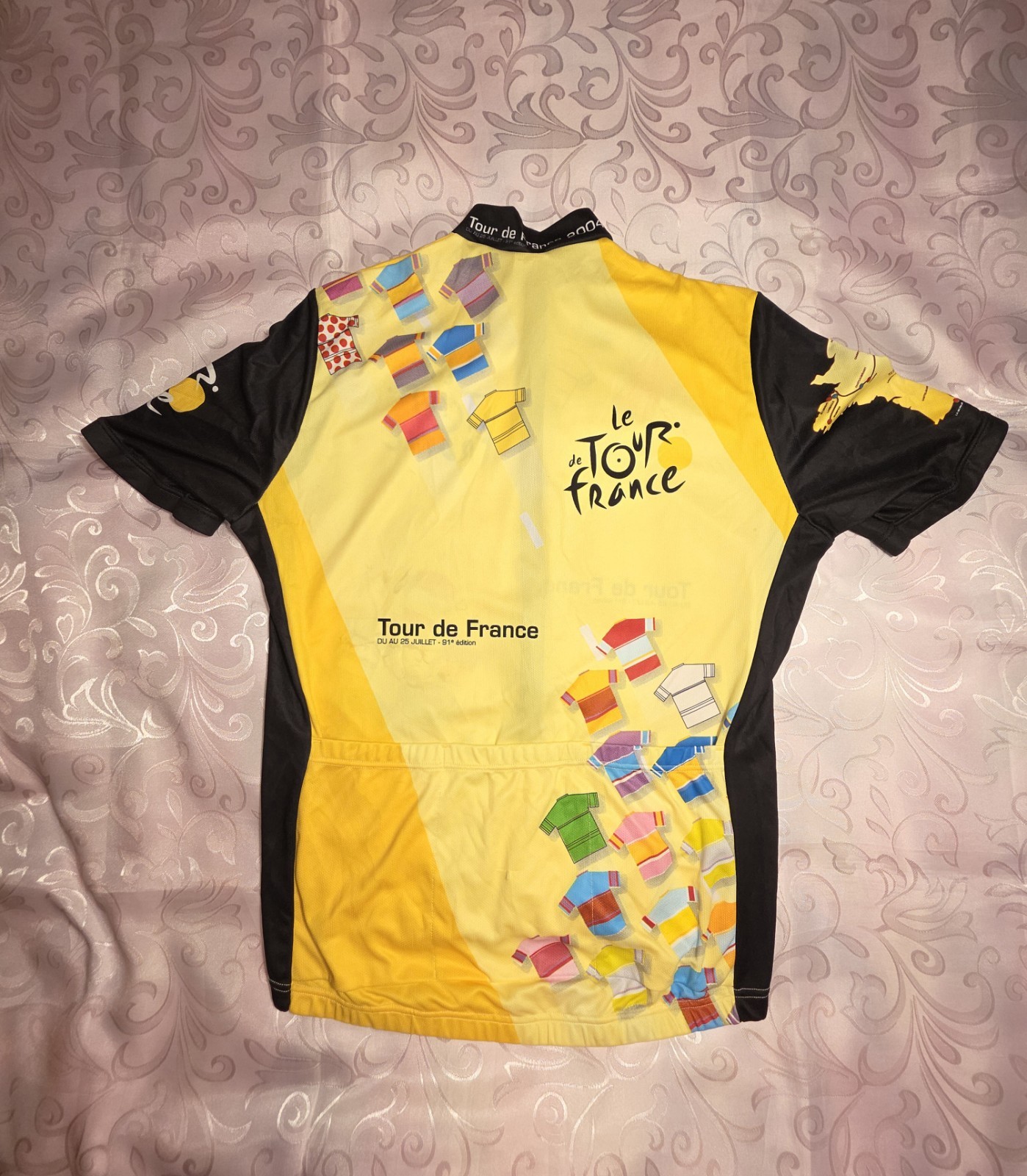 VTG 2004 Le Tour De France Cycling Jersey Men’s Large 3/4 Zip Pockets Made Italy