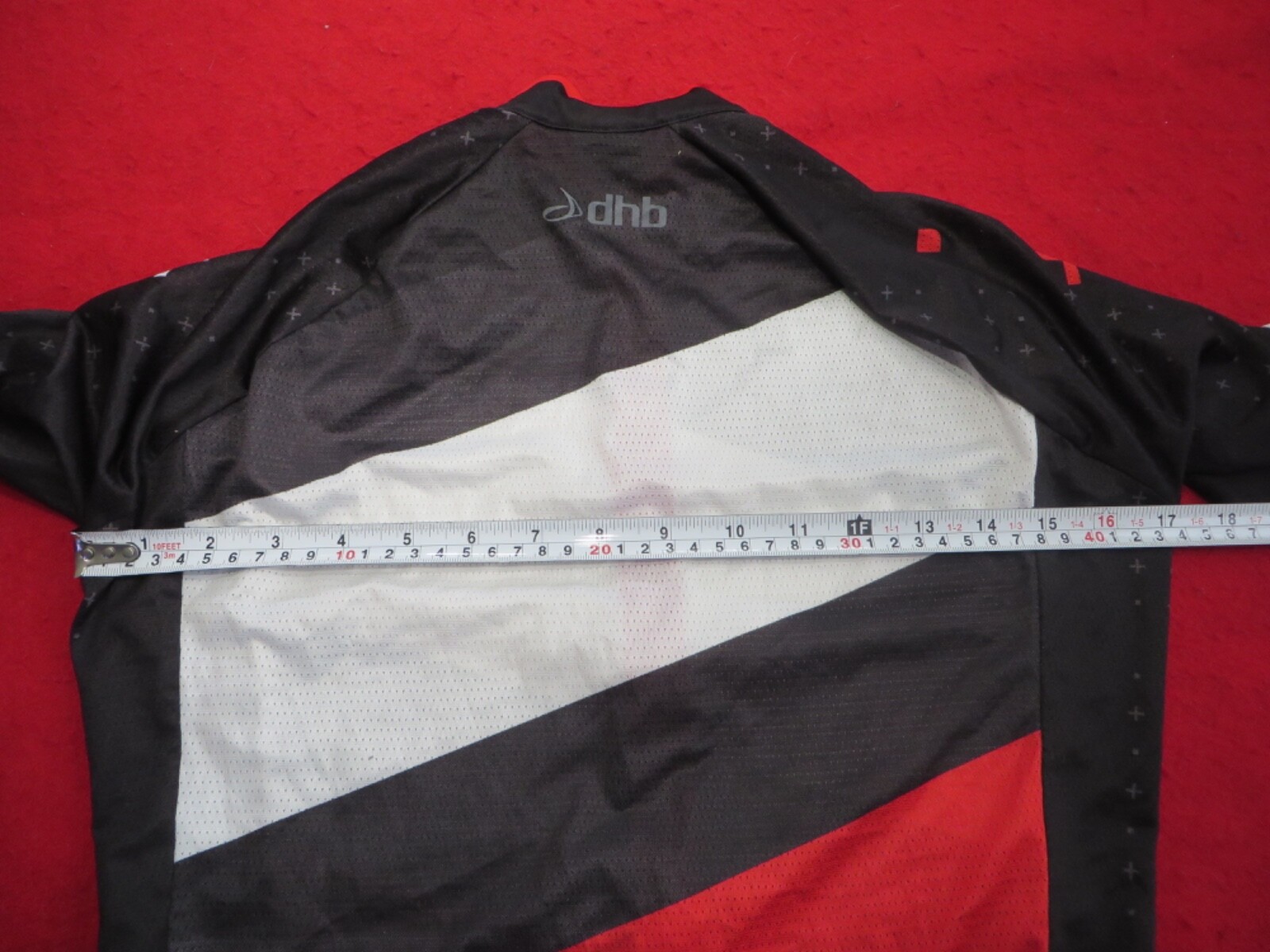 DHB Mens Cycling Jersey and Bib Short Set – UK design – Black/Red/White – XS