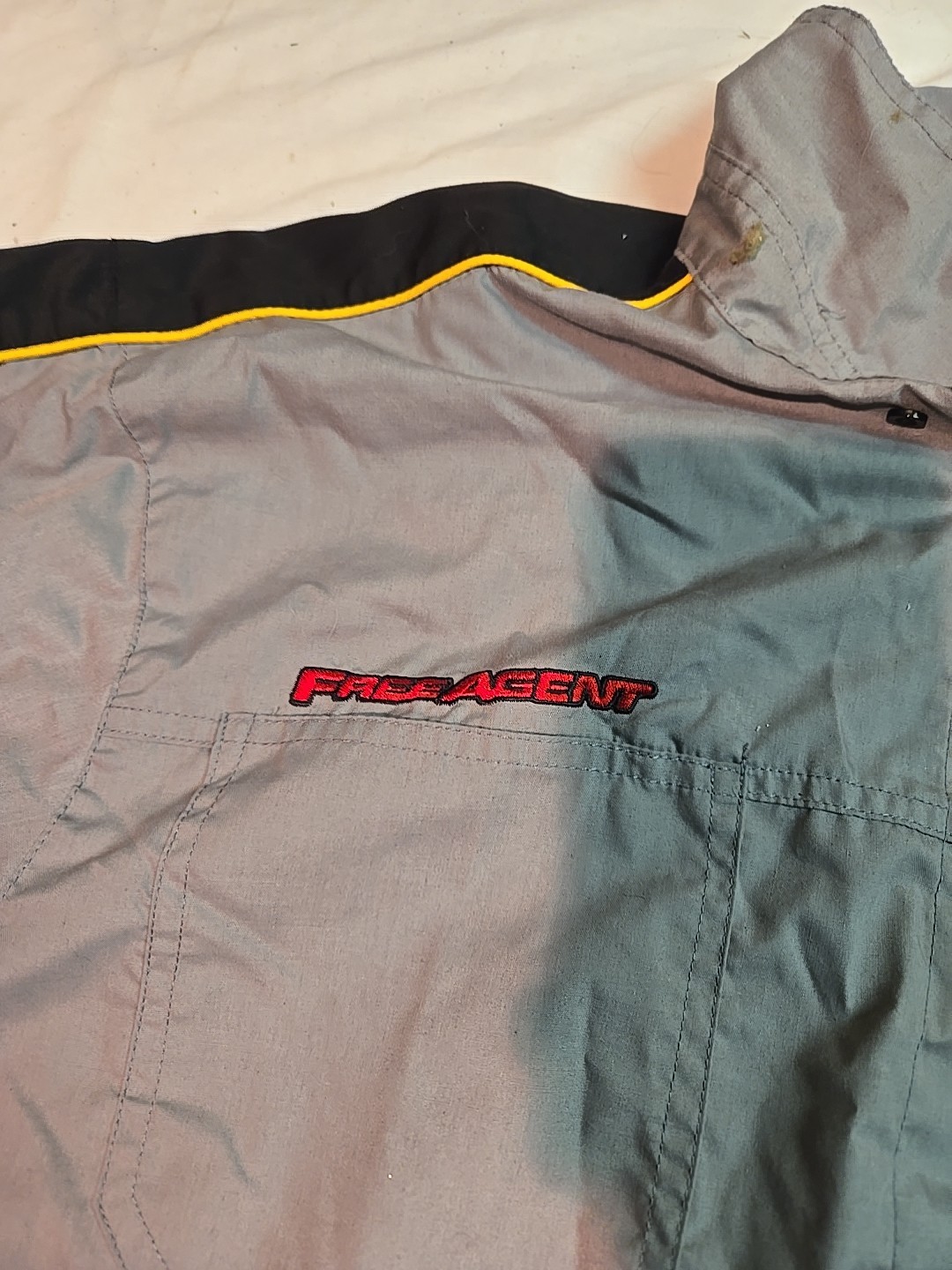 KHE Free Agent Bike Mechanics Button Up Shirt Jersey Grey Large