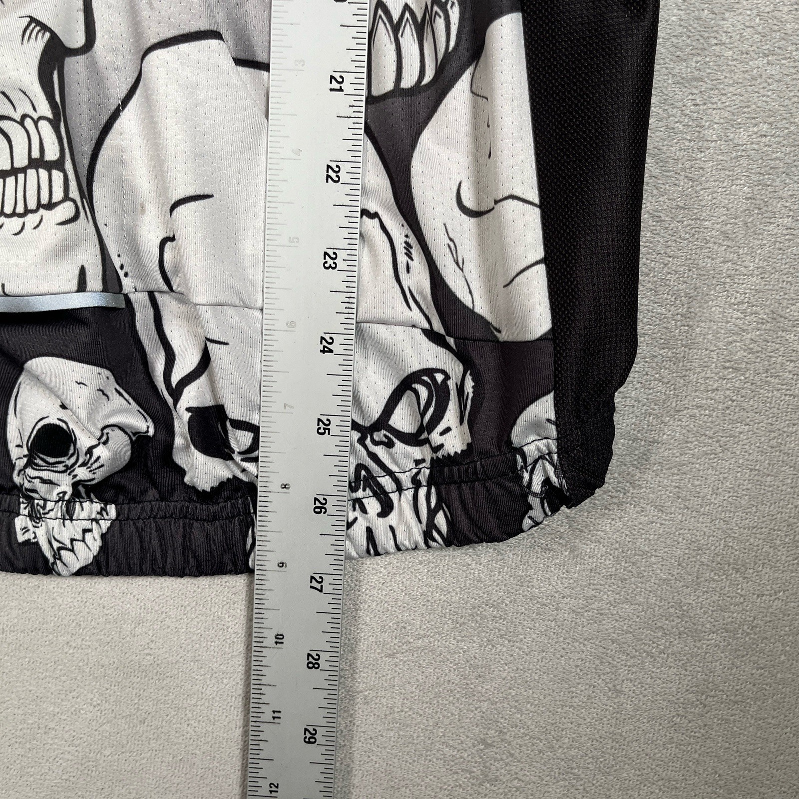 Weimostar Cycling Skulls Jersey Mens Large Full Zip Pockets Biking Bike