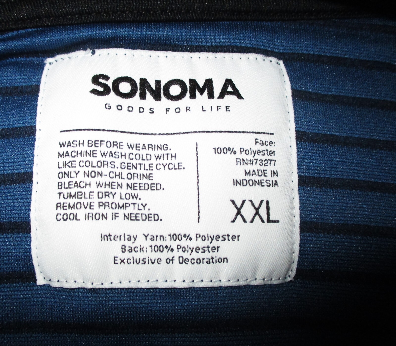 SONOMA Blue Ribbed Mock Snap Button V-Neck Jersey Size XXL