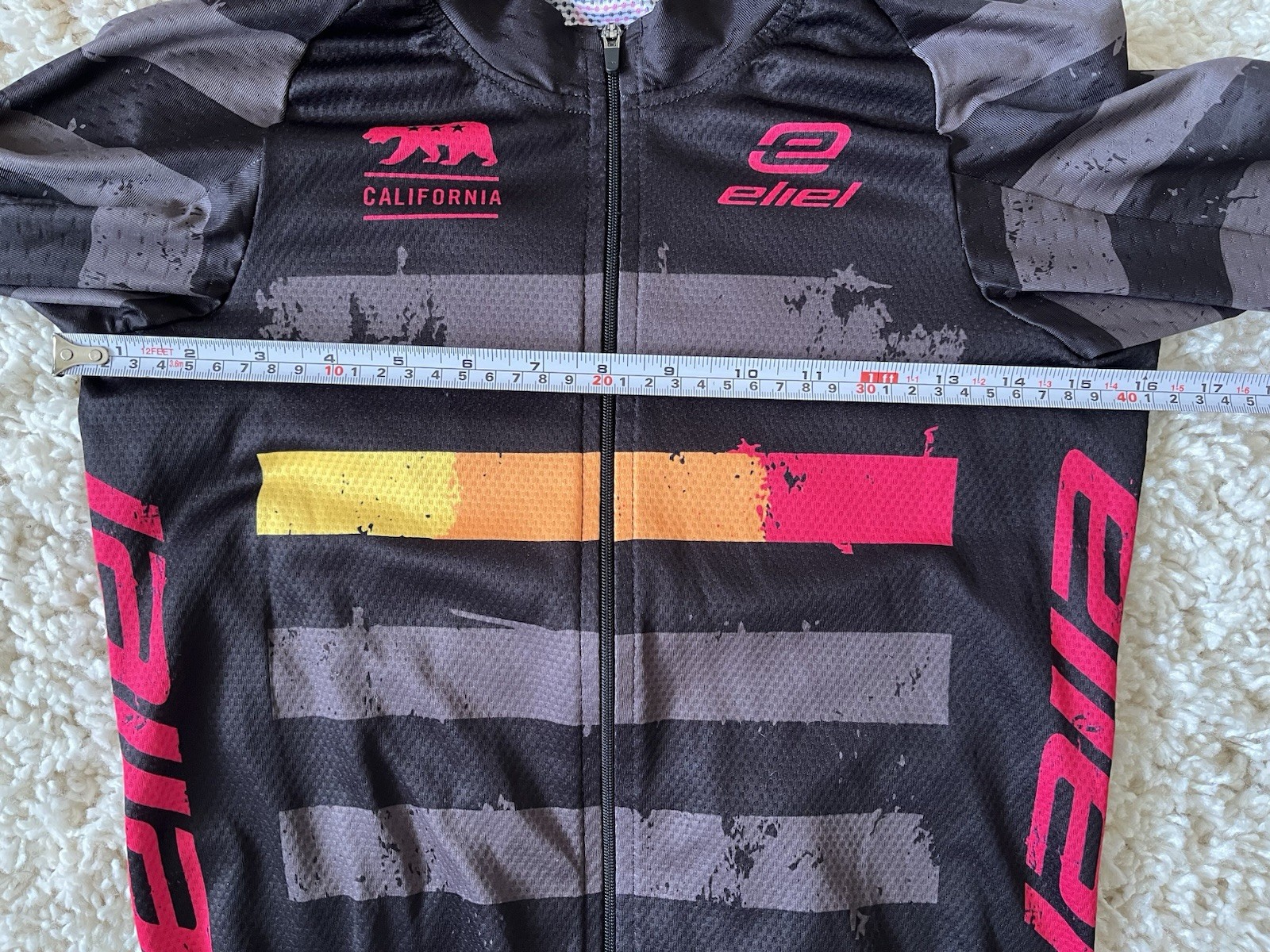 Eliel Men’s Cycling Jersey Small S Black Grey Pink California
