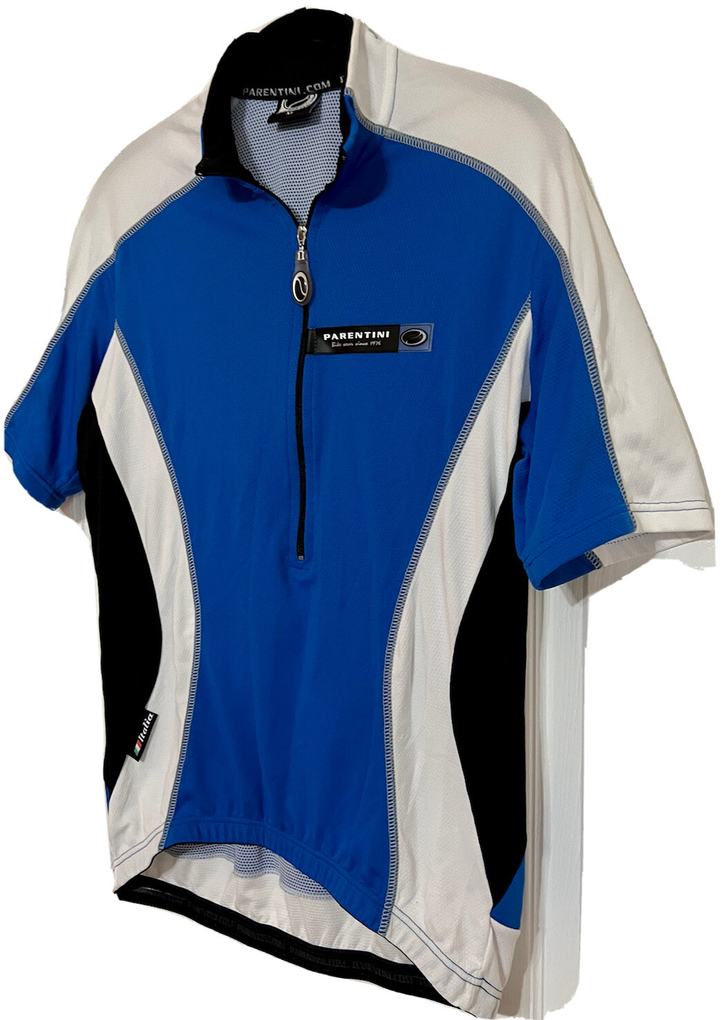 Parentini Bike Wear Shirt XL Made in Italy 1/2 Zip Tri Back Waist Pouch Italia