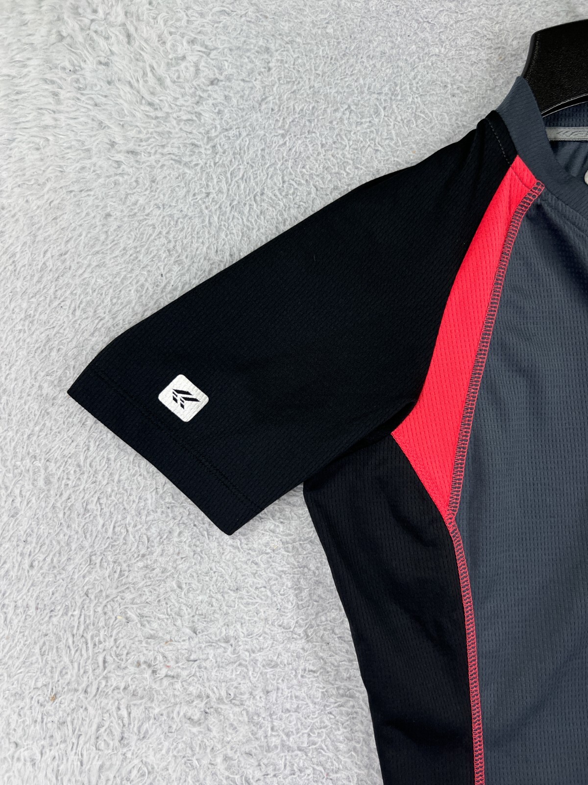 NTIC Cycling Jersey Mens Medium Black Gray 1/4 Zip Floral Power-Dry Polyester