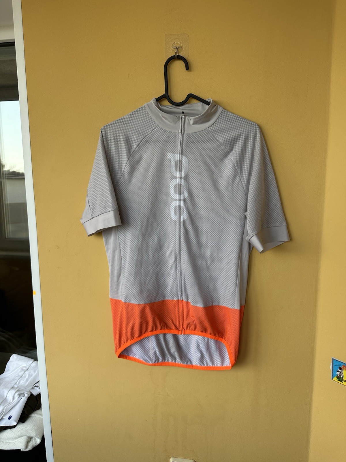 POC Essential Road Gris/Orange Bike Jersey Back Pockets Size M Men