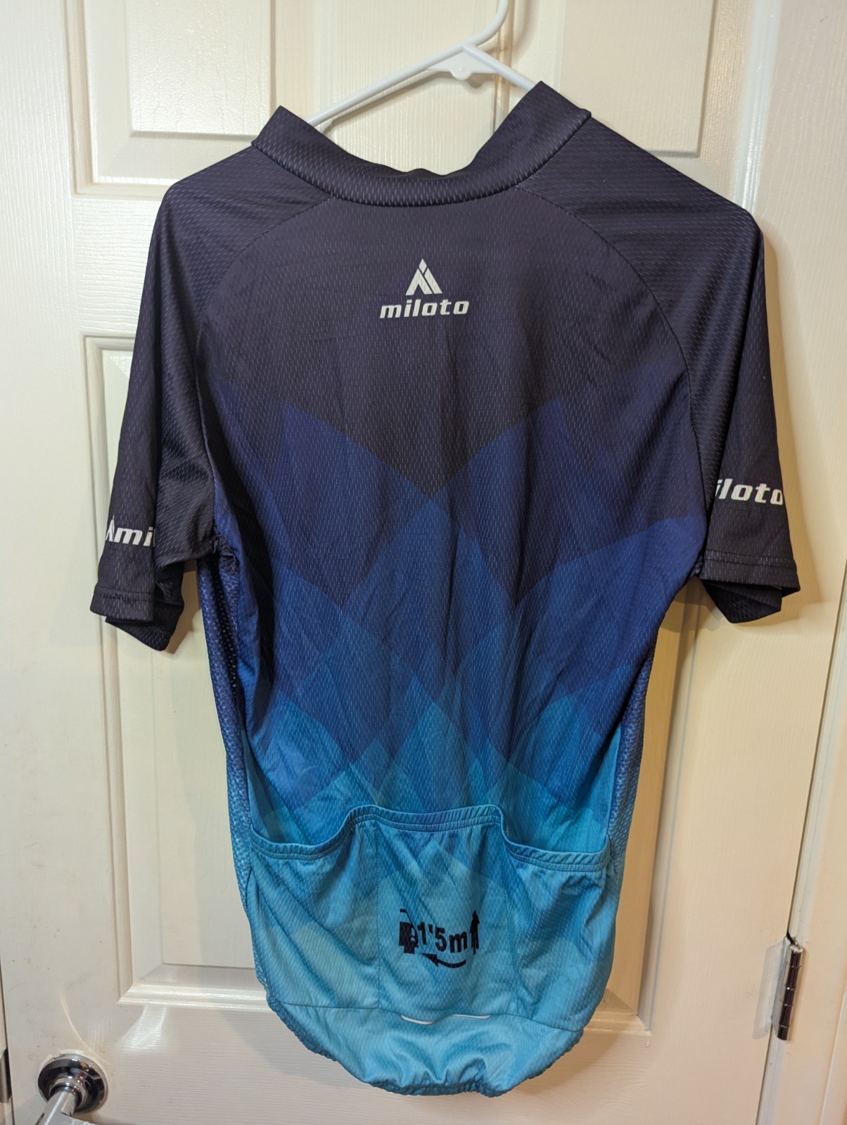 Miloto Racing Cycling Jersey Large Blue Aqua Full Zip Womens Size XL