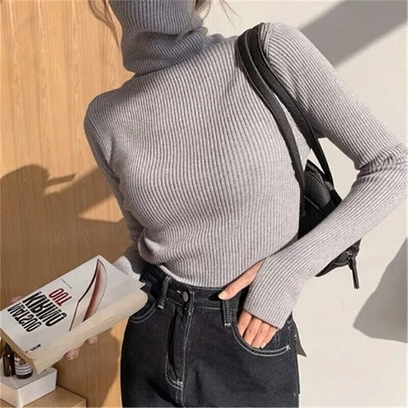 Suéteres de Cuello alto para Mujer, Jersey ajustado para Toda Ocasión.