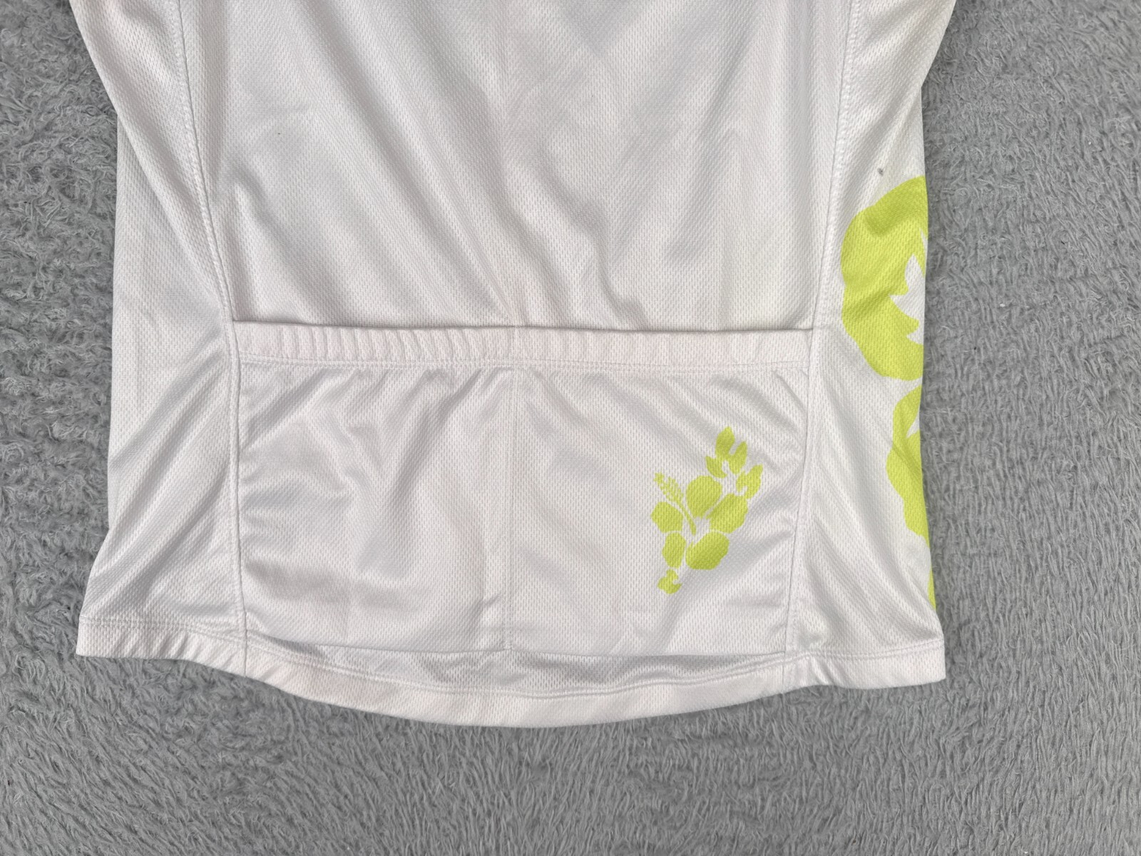 Specialized Cycling Jersey Womens Medium White Green Tank 1/2 Zip Polyester