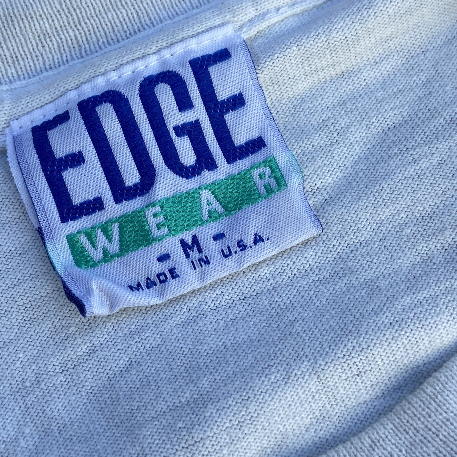 Vintage Edgewear Cycling Jersey USA Shirt Men Size Small Cotton White Neon