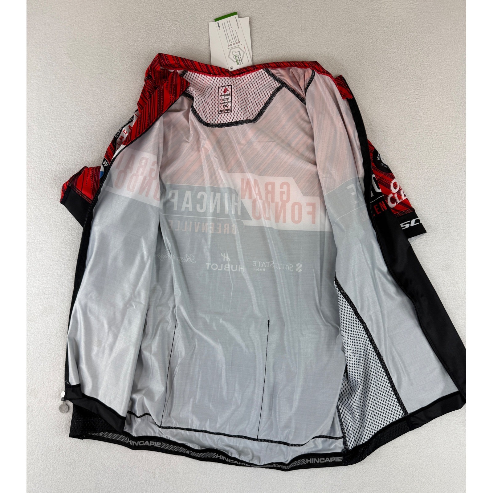 Hincapie Cycling Jersey Mens 2XL Red Black Gran Fondo Greenville Short Sleeve