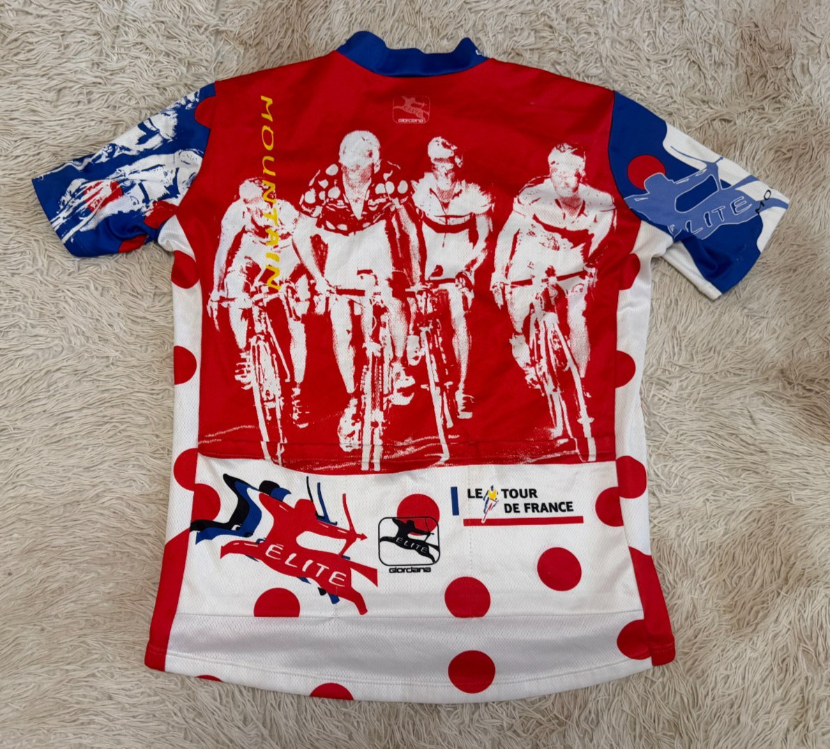 Cycling Giordana Le Tour de France Jersey Size L measurements in the photo
