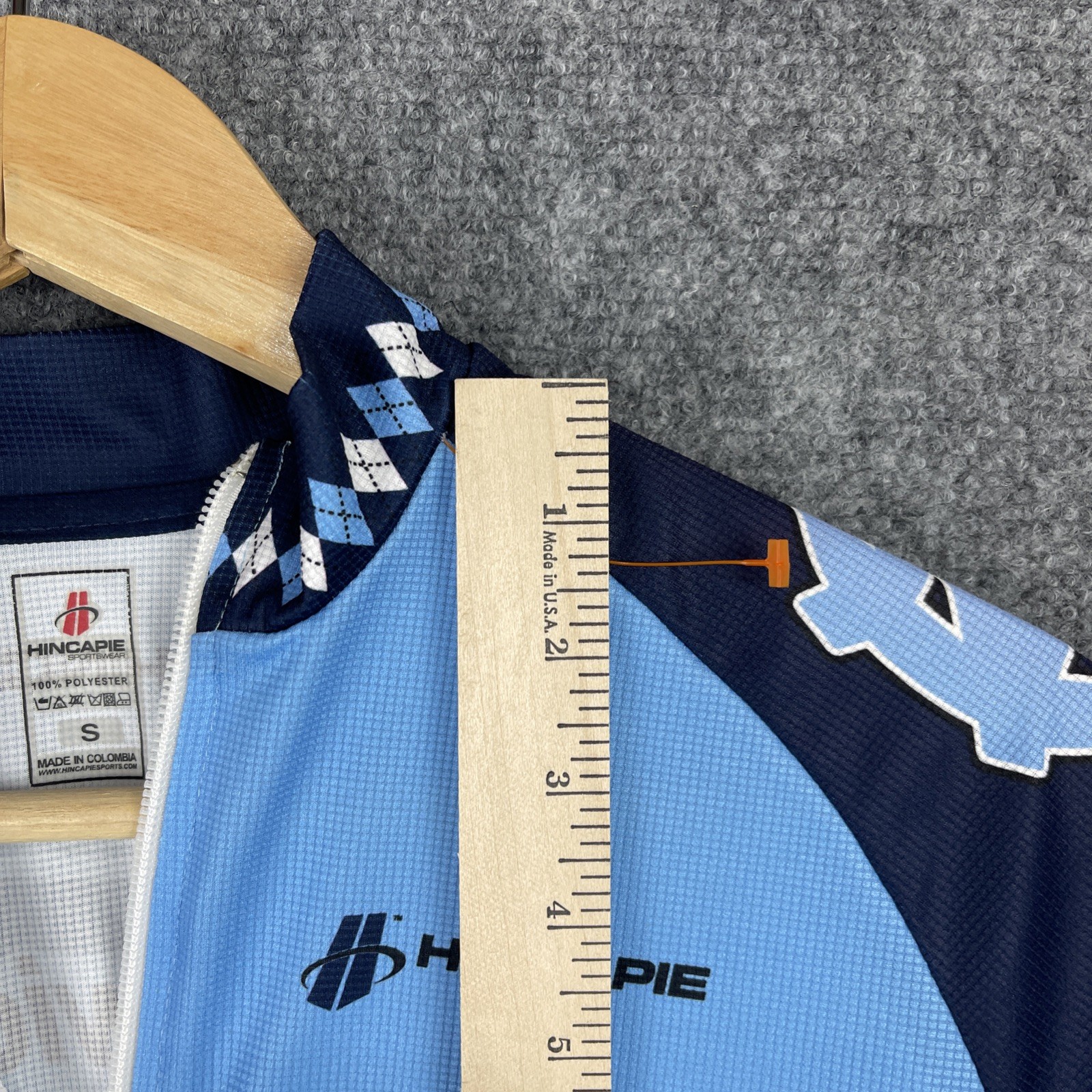 North Carolina Cycling Jersey Mens Small Blue Hincapie UNC Tarheels Team Issued