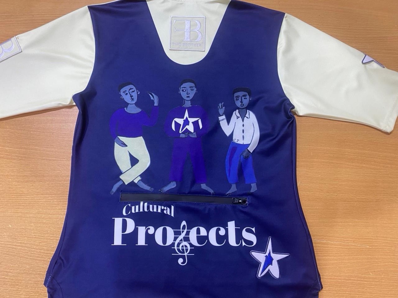 Culture Projects Cycling Jersey XL Blue/White Graphic Full Zip Pockets