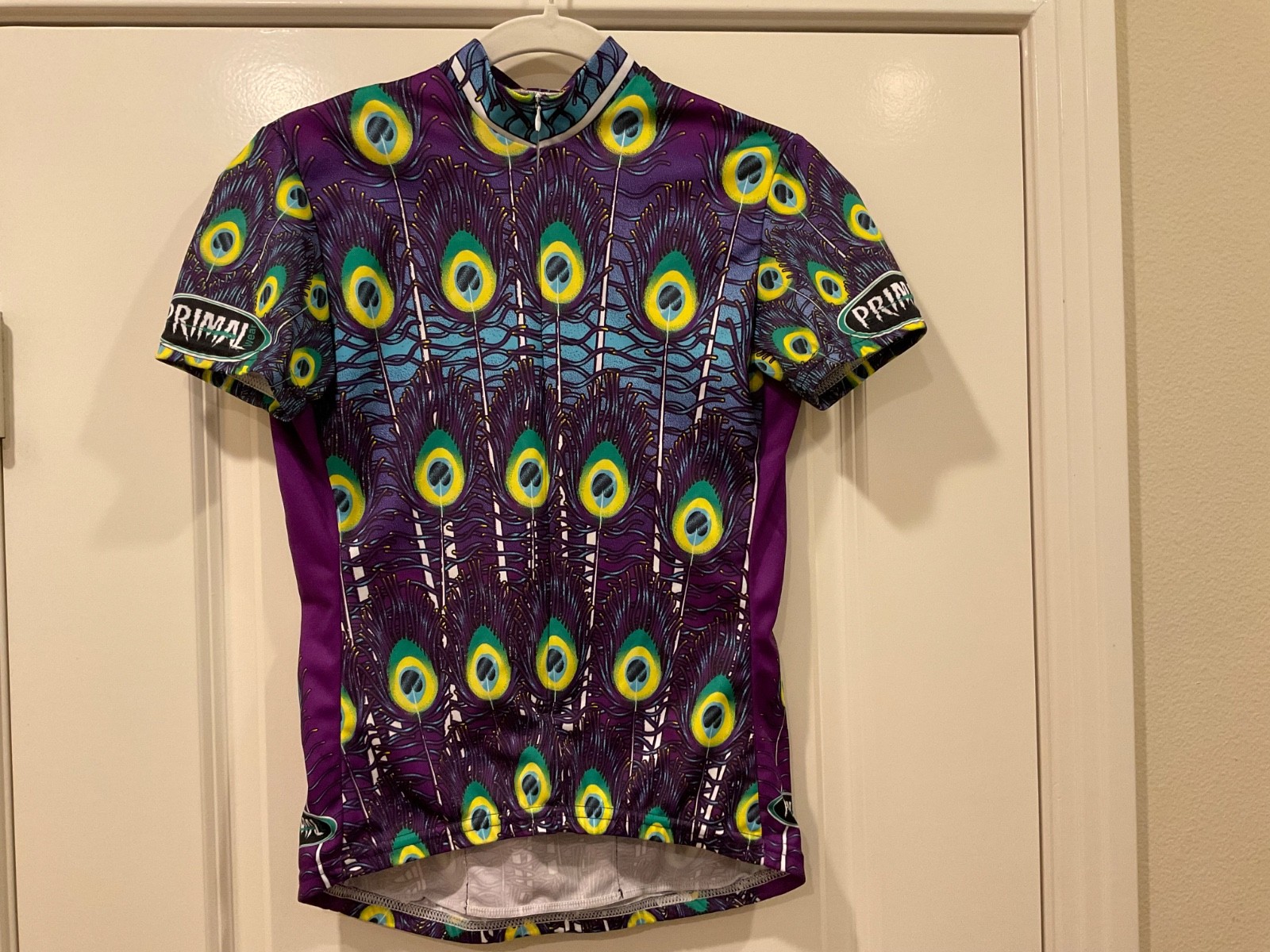 Primal Wear Purple Short Sleeve Peacock Cycling Jersey Women’s Size S