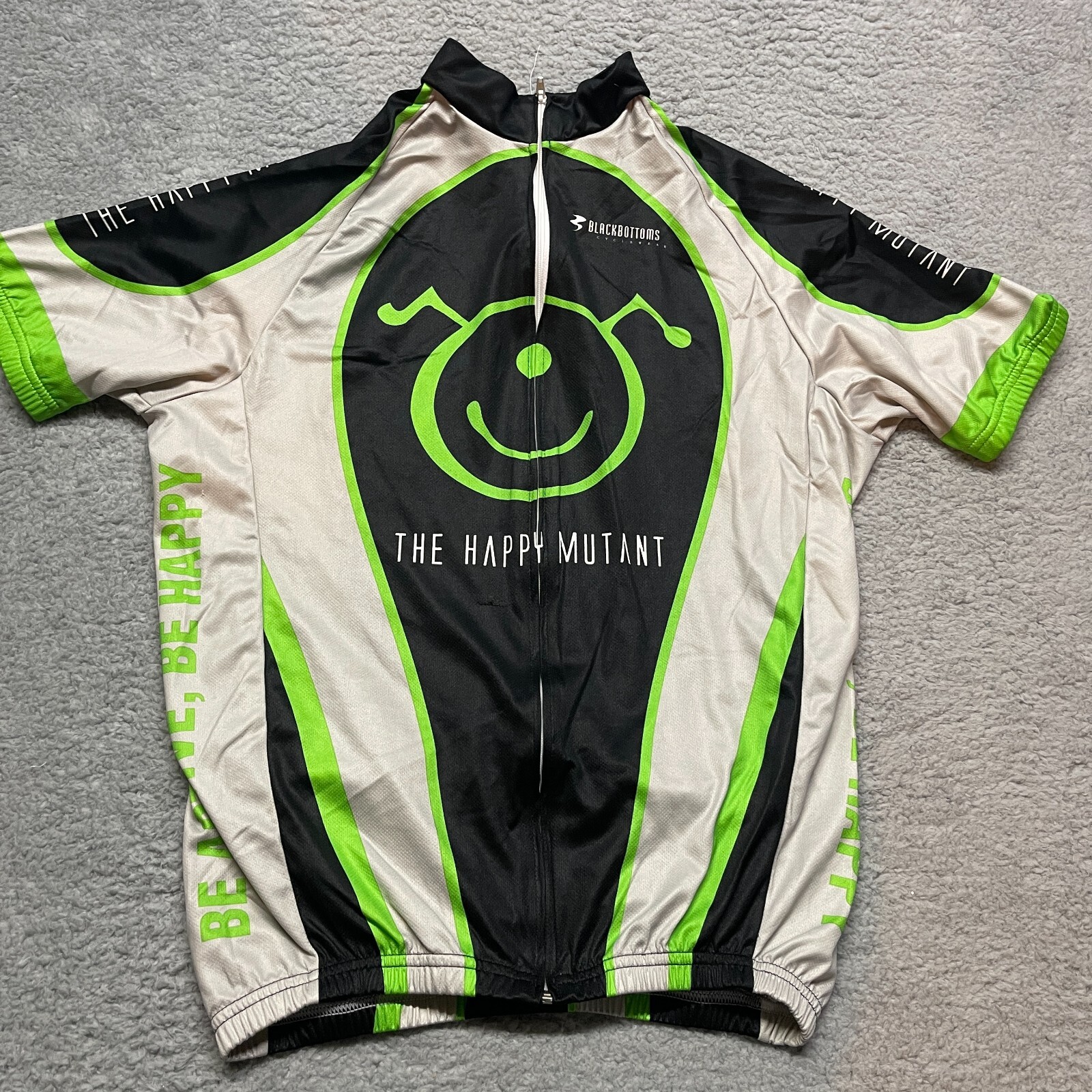 BlackBottoms.com Cycling Shirt The Happy Mutant Mens XL Biking Racing