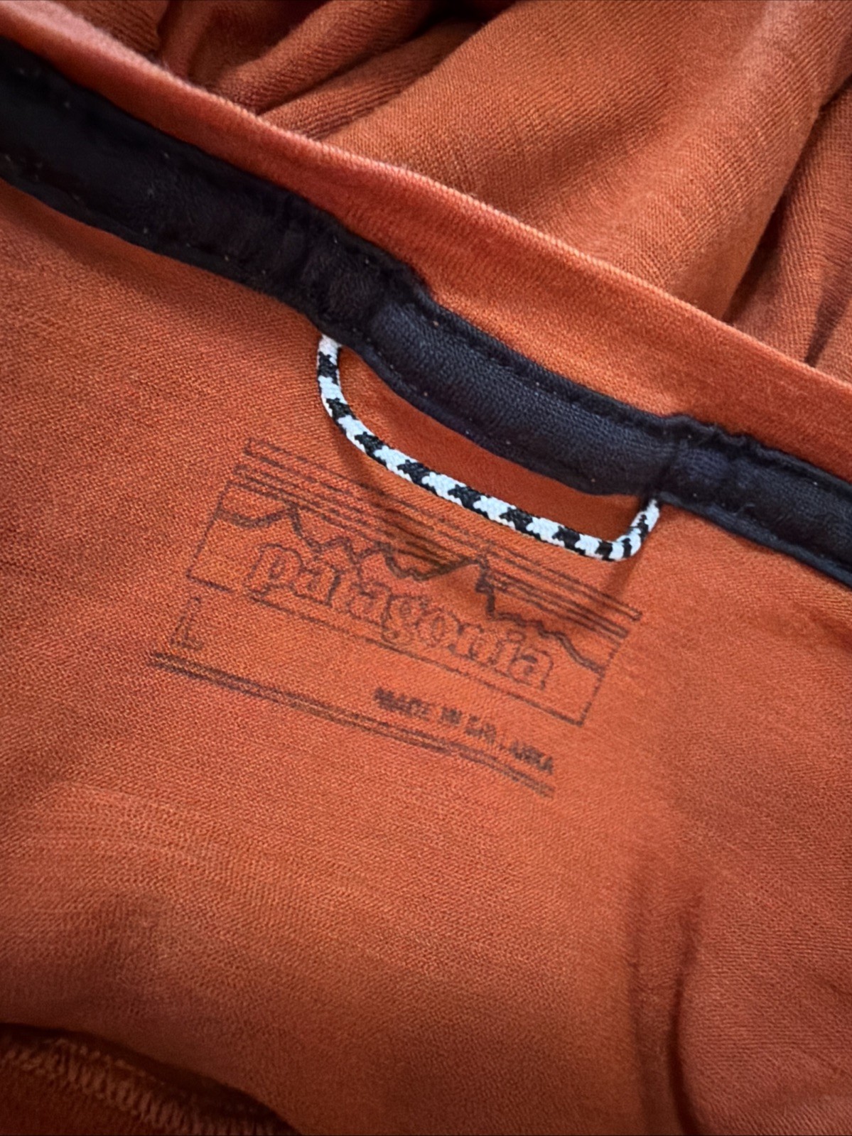 Patagonia Merino Bike Jersey Mens Large Burnt Orange 3/4 Sleeve Lightweight Tee