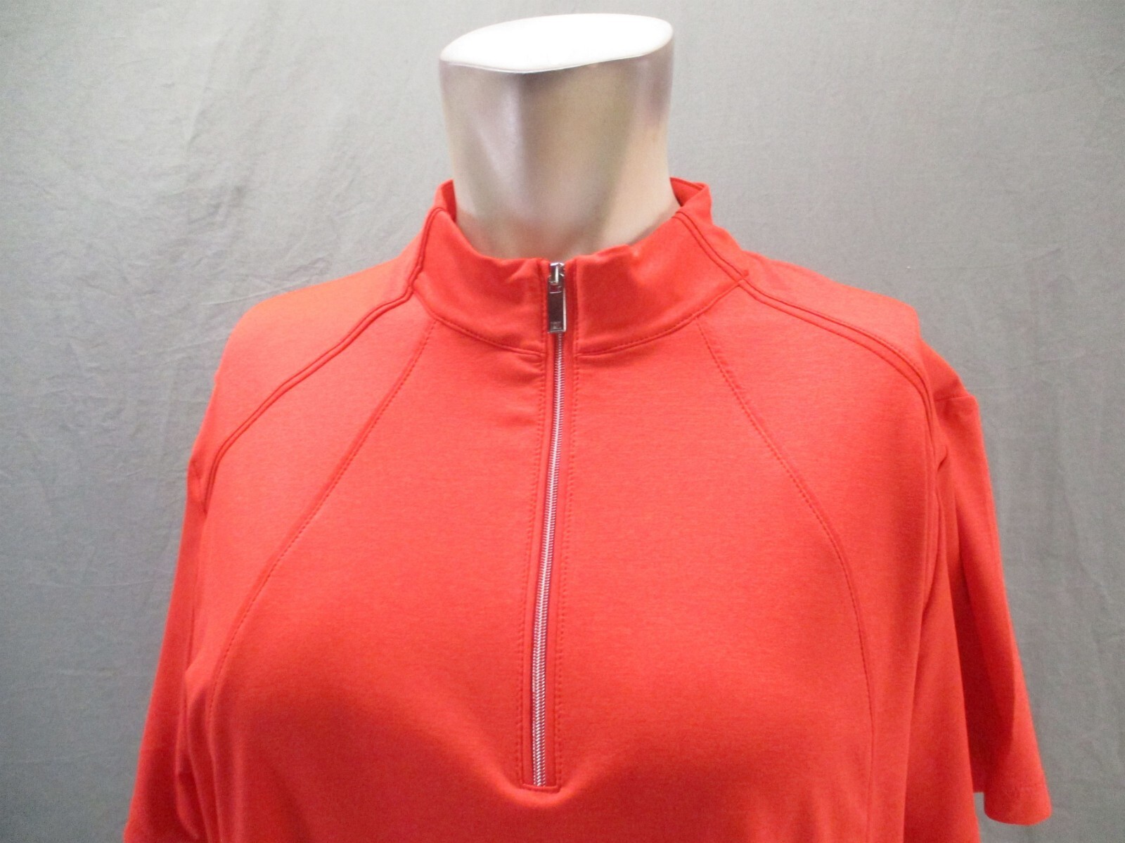 TAIL Size XL Women Red Stretch 1/2 Zip High Neck Short Sleeve Cycling Jersey 297