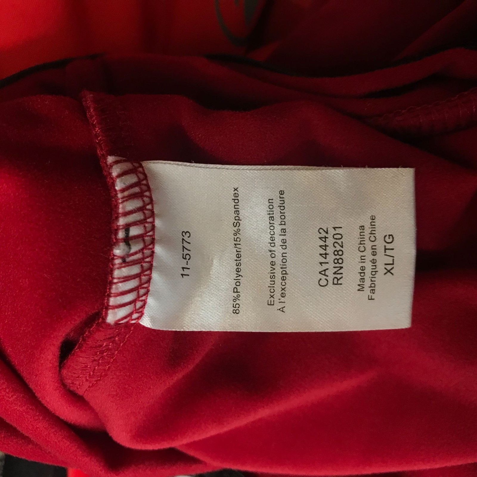 PERFORMANCE – MEN’S XL – RED LONG SLEEVE FULL ZIP POLYESTER BLEND CYCLING JACKET