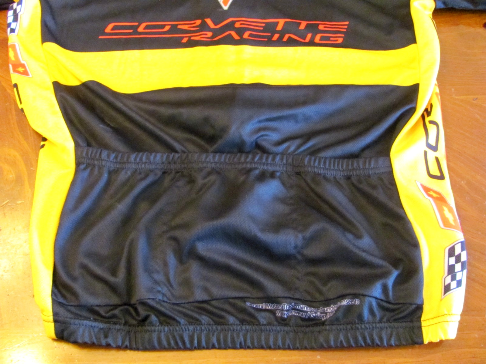 CORVETTE RACING CYCLING JERSEY MEN’S MED/LG BLACK YELLOW 3/4″ ZIP 3 POCKETS