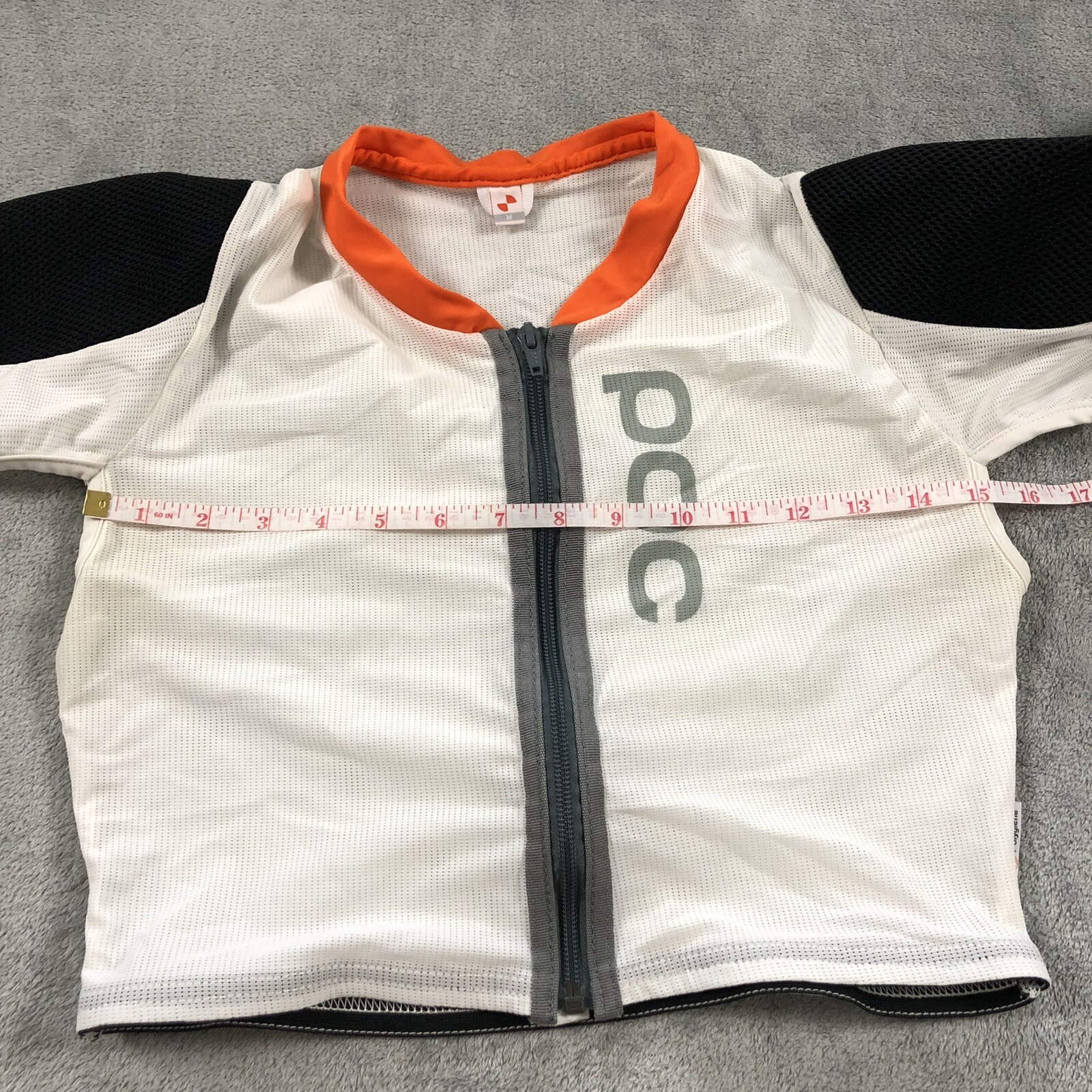 POC Polygiene Womens Jacket Medium Crop Padded Full Zip White Mesh Full Arm
