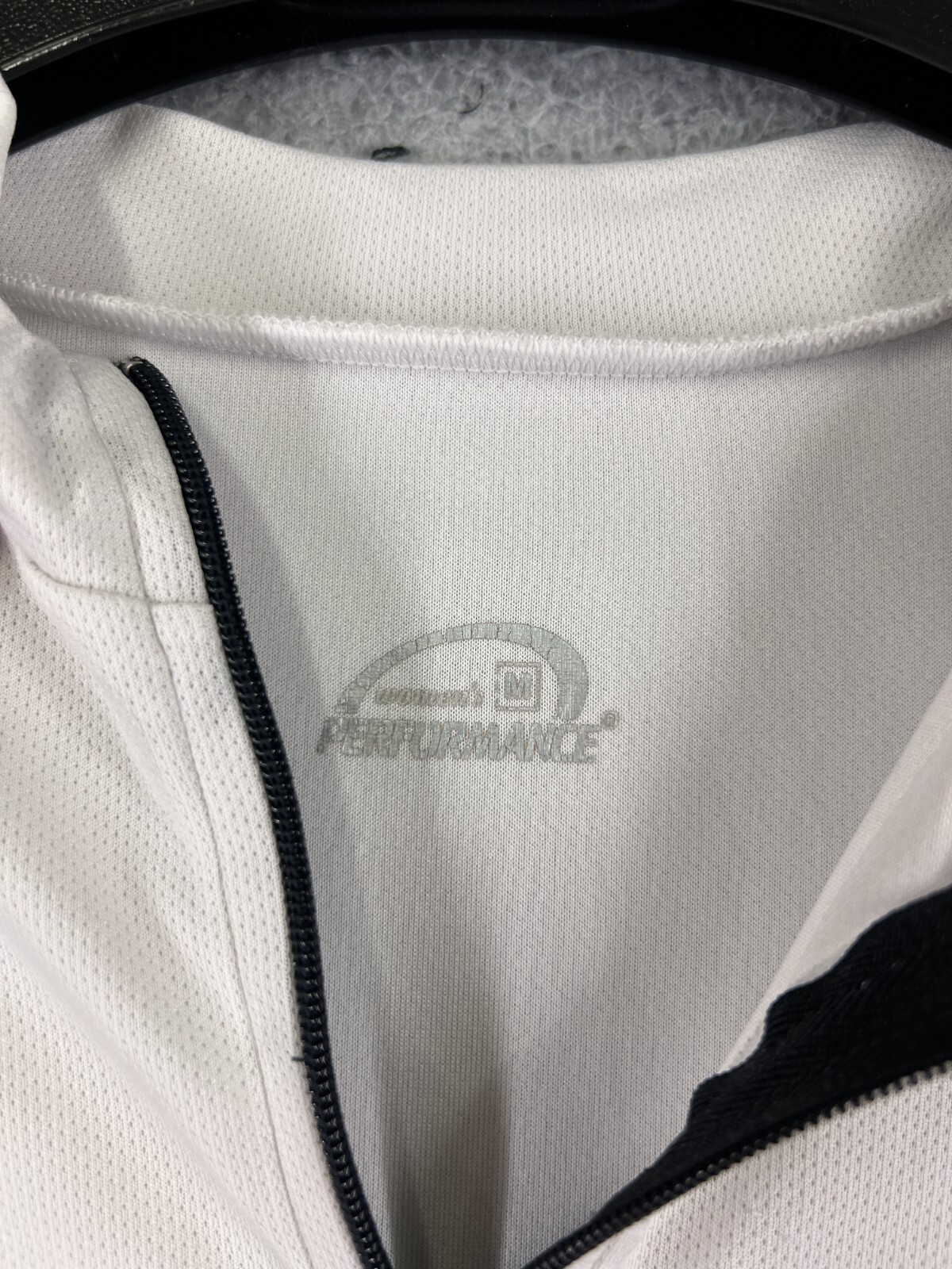 Performance Cycling Jersey Womens Medium White Black Full Zip 100% Polyester