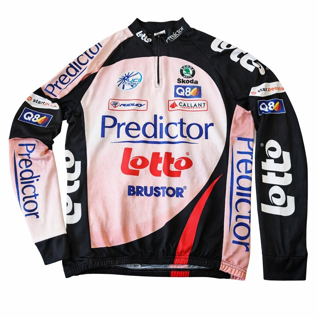Zerie Predictor Lotto Cycling Jersey Mens M Long Sleeve Pro Team Race Pink Black