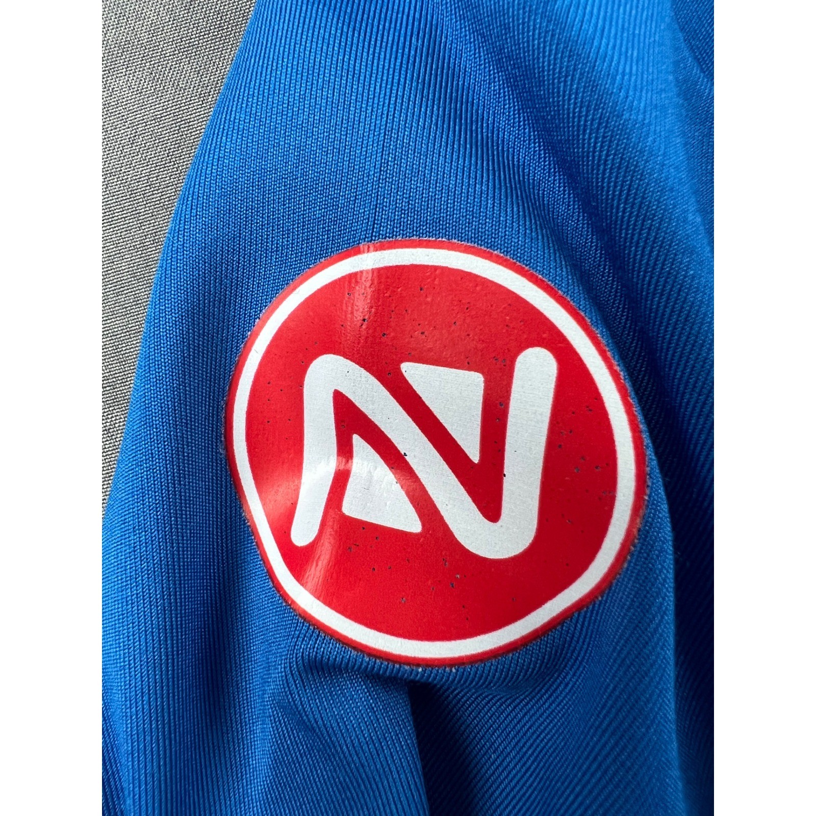 No Back Cycling Jersey Mens XXL Blue Long Sleeve Full Zip Mock Neck NWT