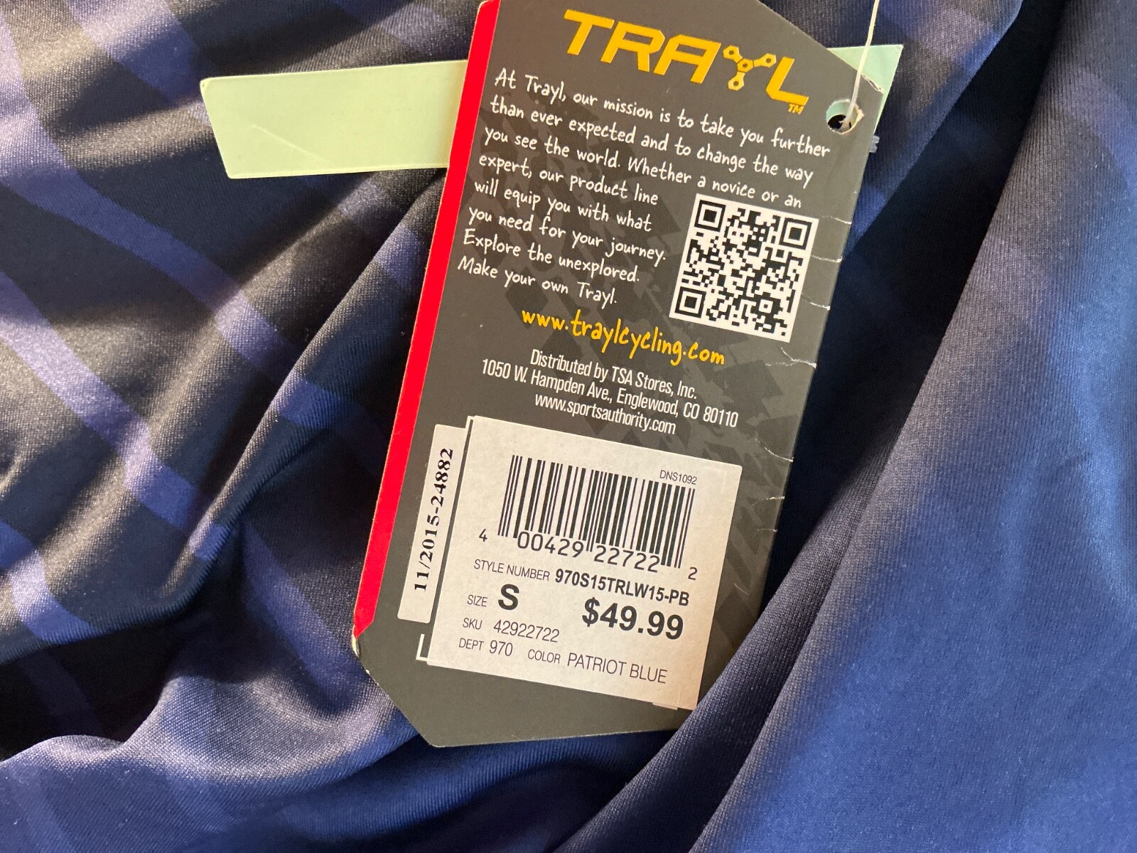 NWT Womens Trayl Sublimated Ryde Jersey Shirt UPF 50 Cycling Biking Sz S NWT