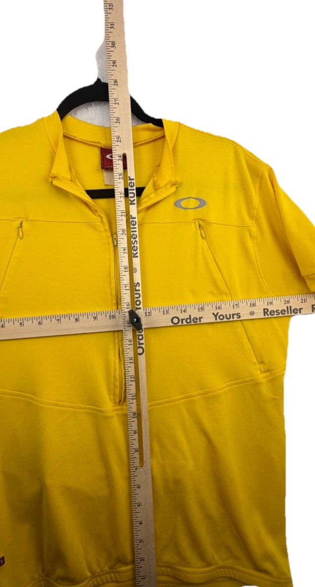 Vintage 1990s 2000s Yellow Oakley Software Mesh Biker Top Cycling Jersey Mesh LG