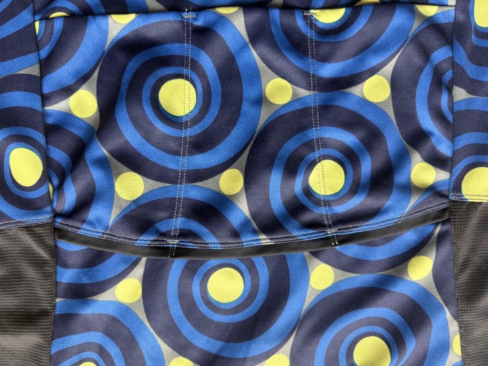 Terry Cycling Jersey Shirt Womens Large Half Zip Graphic Circle Pattern Pockets