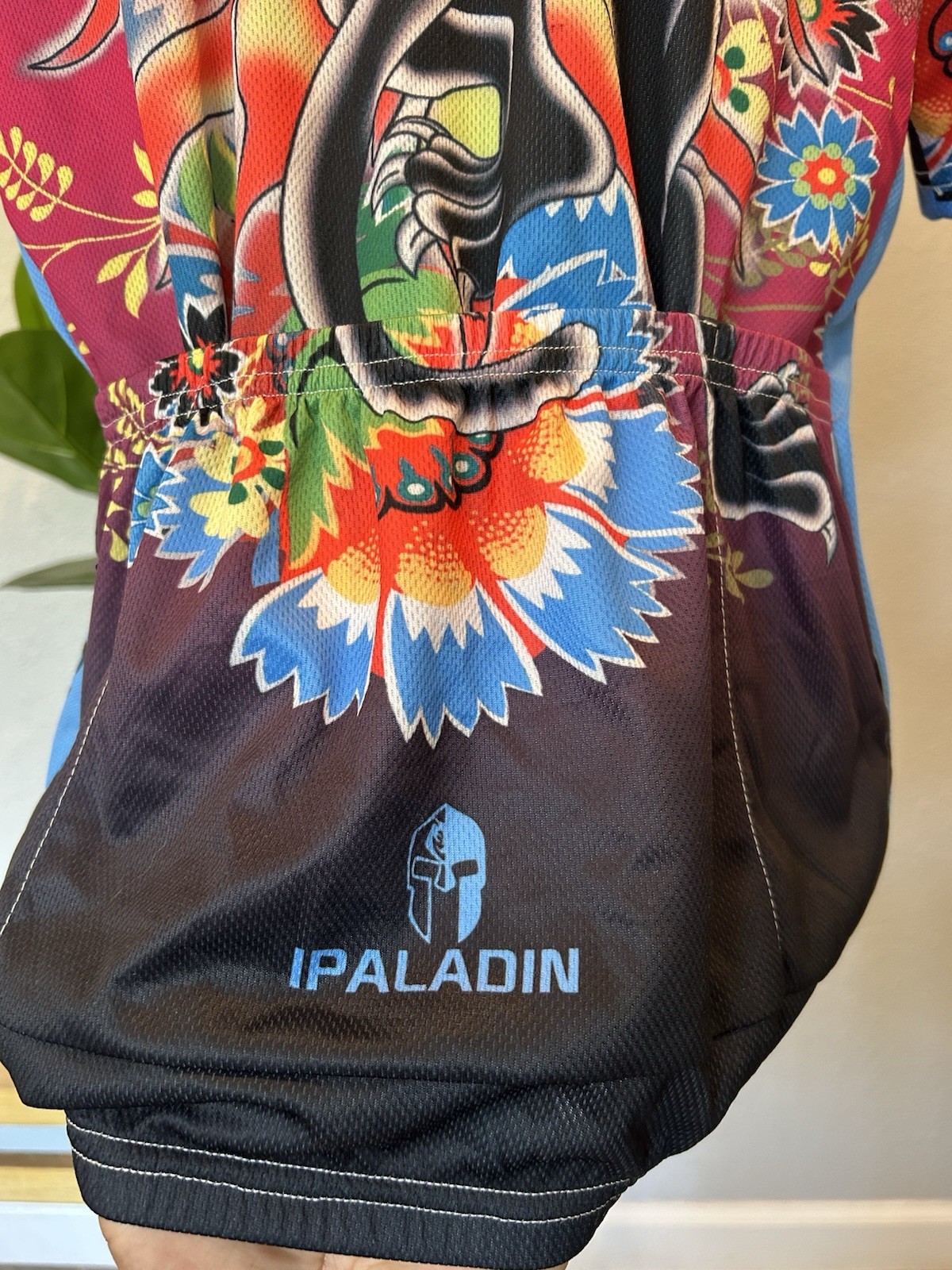 Paladin Floral Panther Tattoo Cycling Jersey Mens Sz 2XL Full Zip Hippie EUC